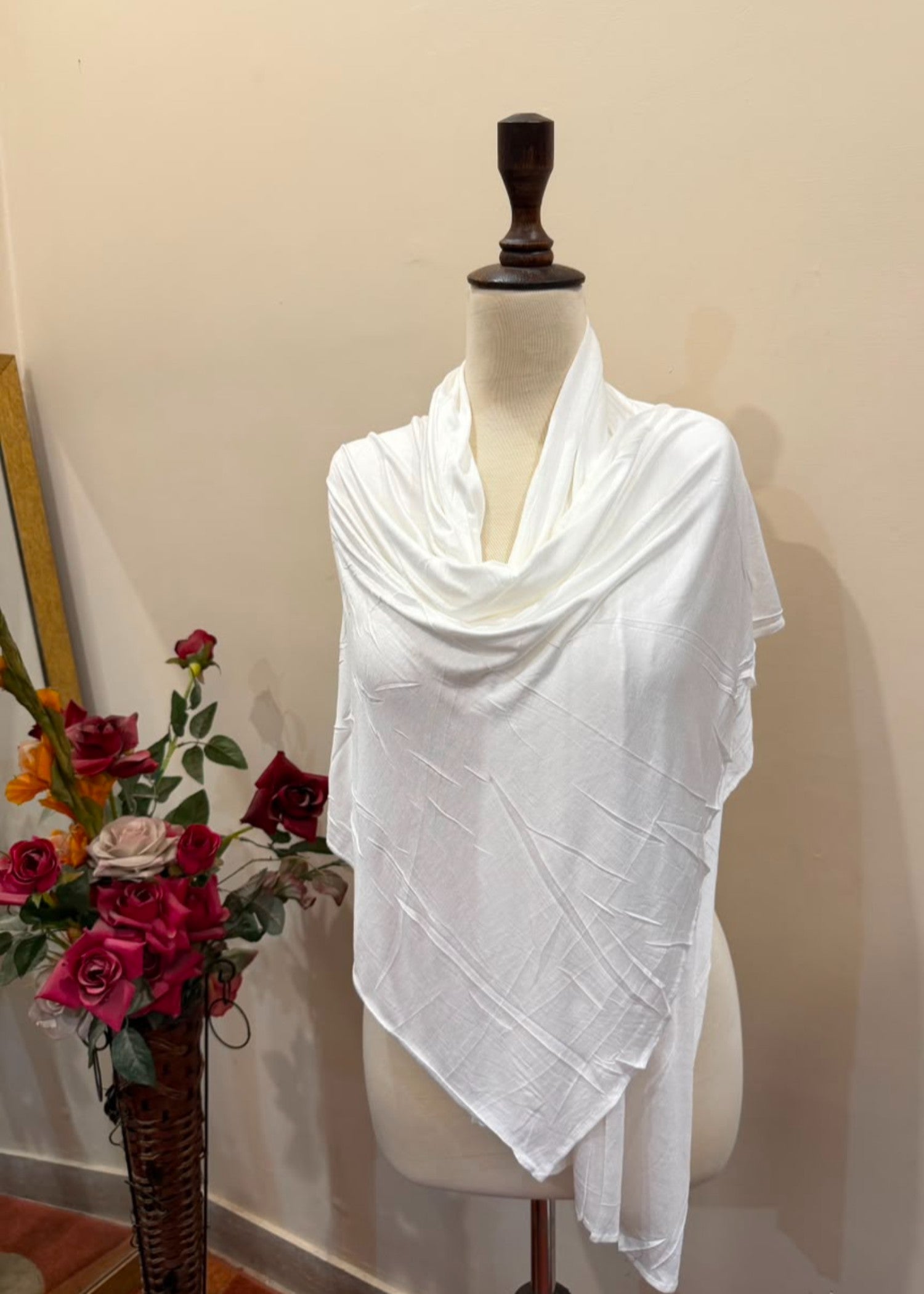 jersey knit Hijab in White