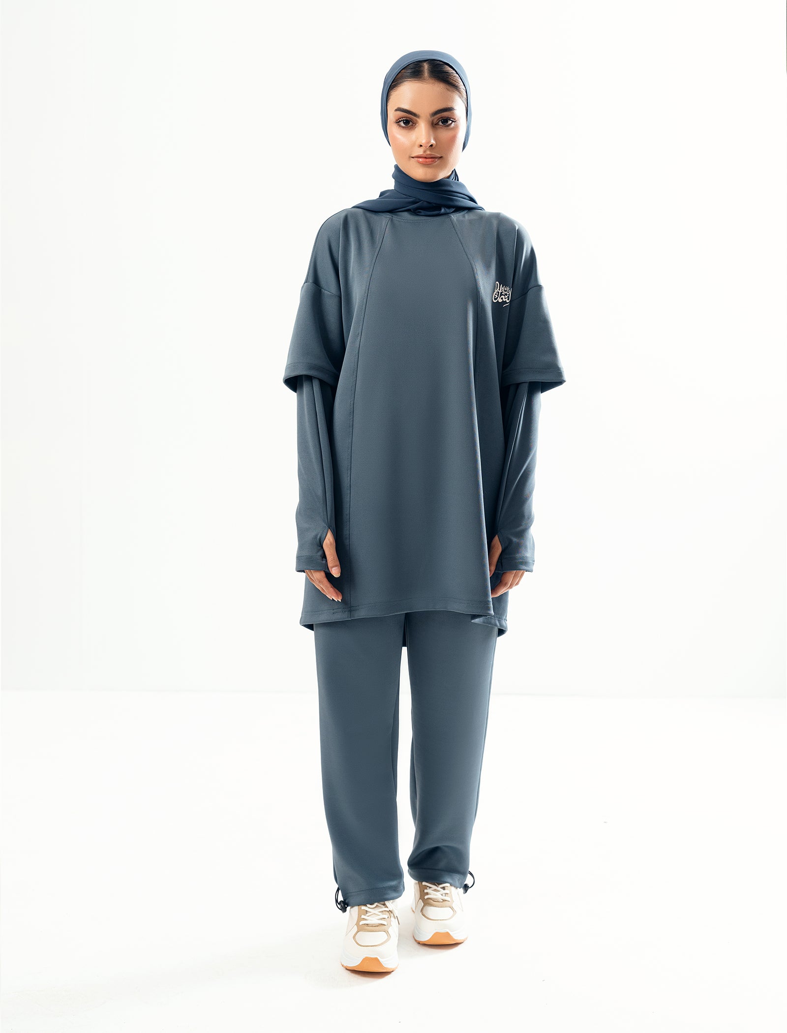 polyester Tracksuit in Steal grey