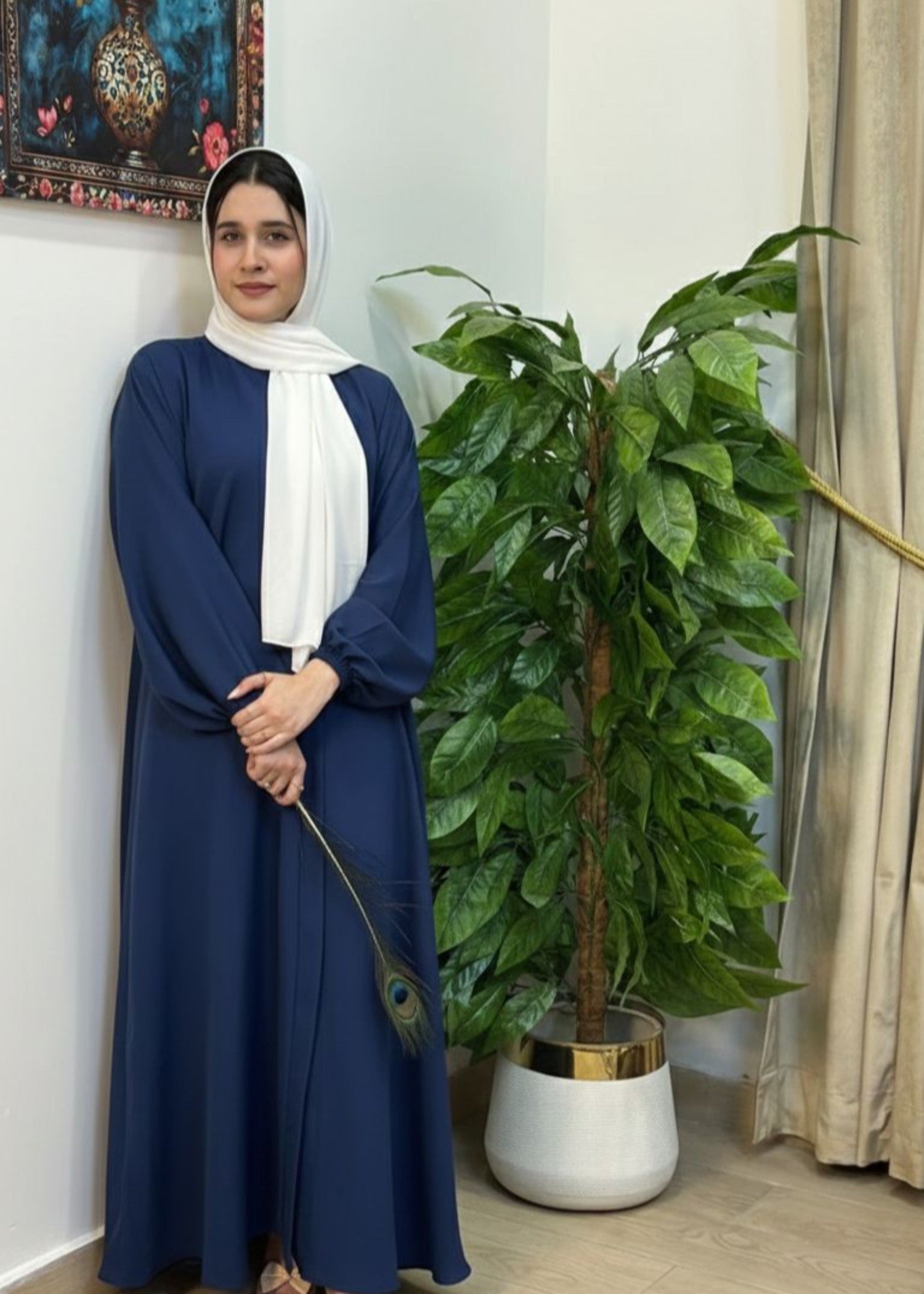 nidha Abaya in Navy blue