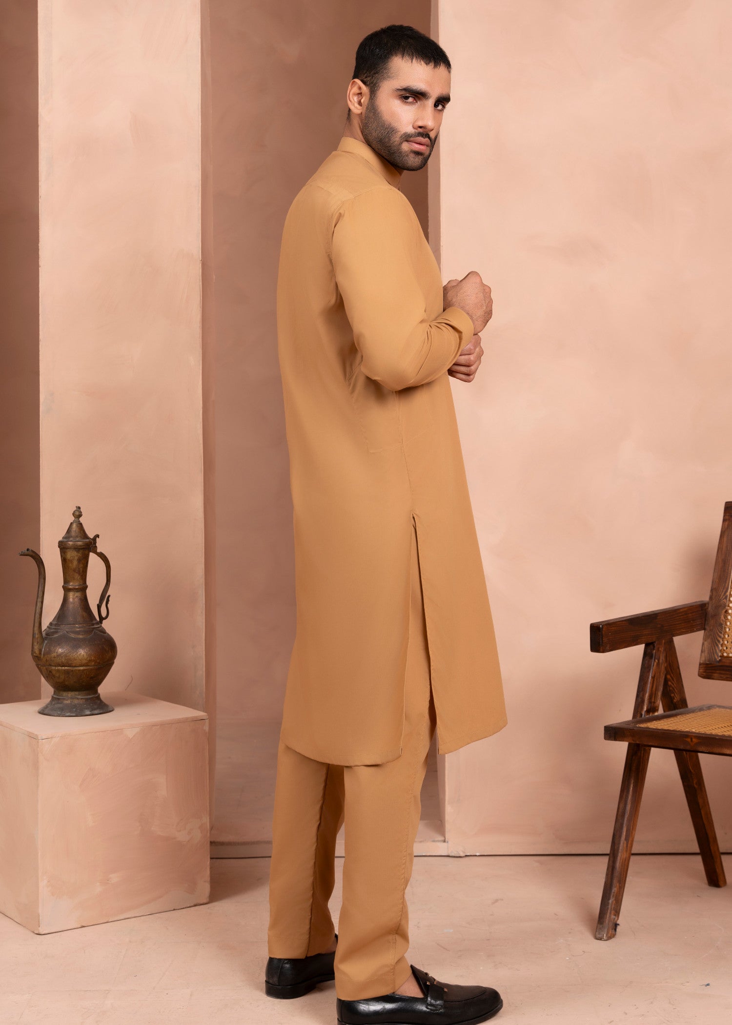 wash & wear Kurta Set in Copper