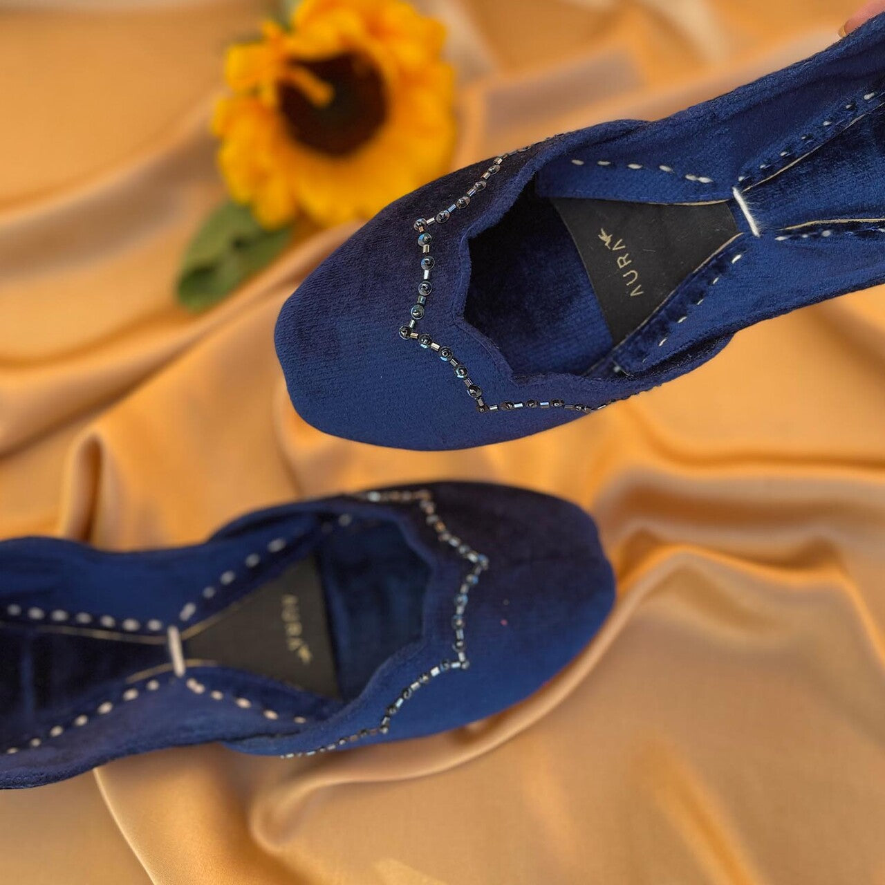 Khussa in Dark blue by - High Quality Women Khussa SAV1711