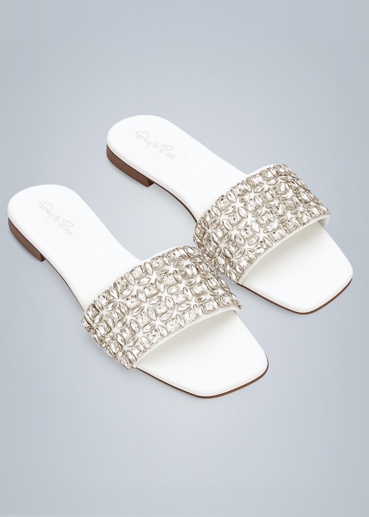 Slides in White by - High Quality Women Slides LXT8142