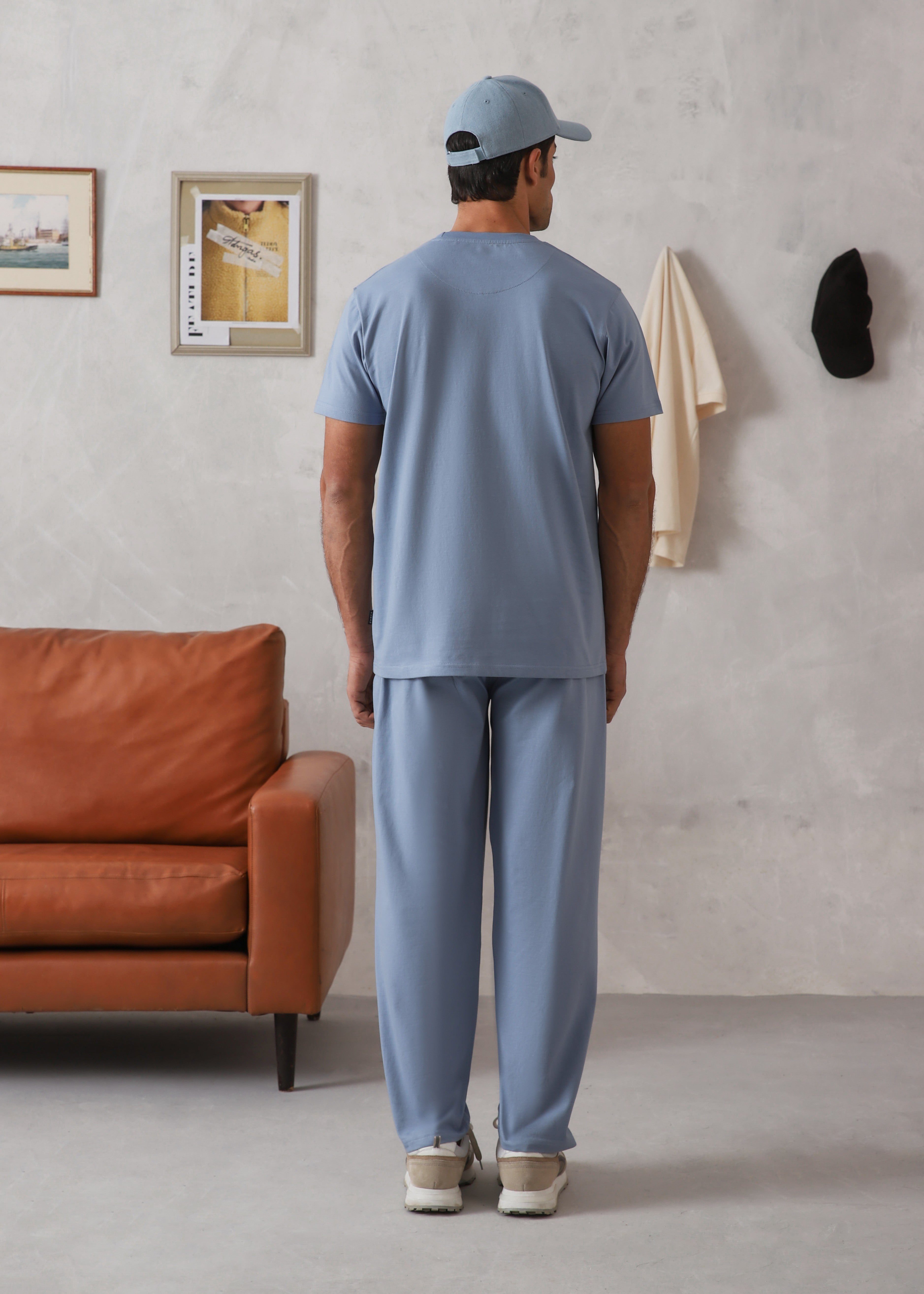 cotton Tracksuit in Steel blue