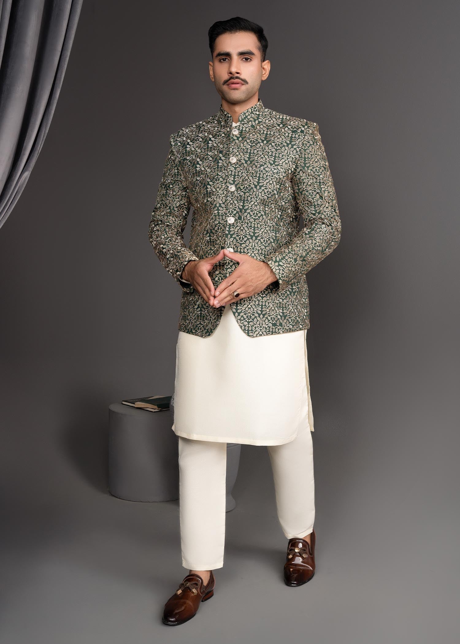 silk Prince Coat in Green