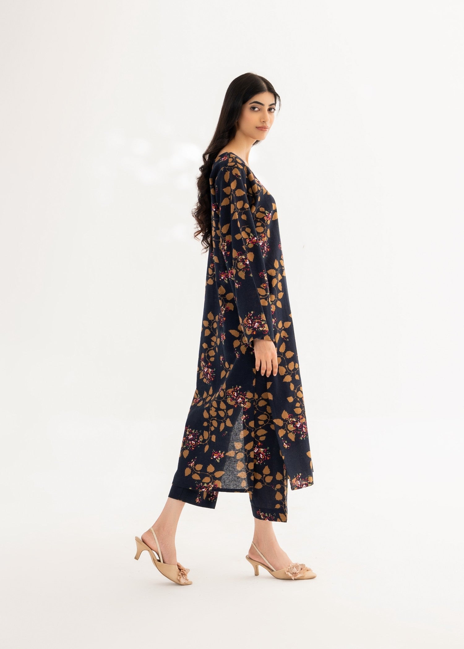 khaddar Co Ord Sets in Dark blue