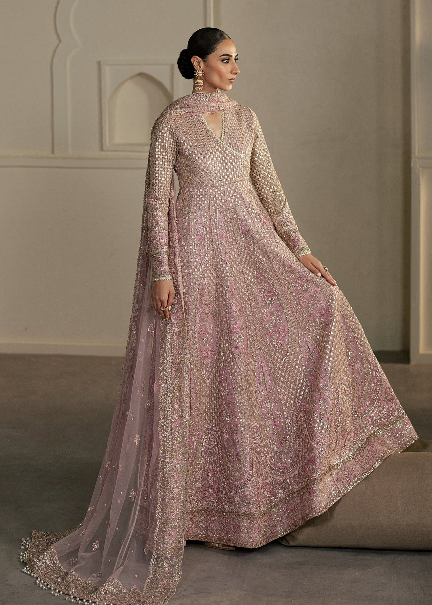 net Unstitched in Blush pink