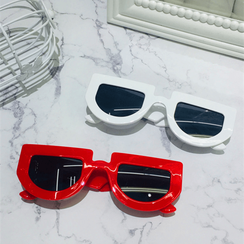 New Glasses European and American Retro Half-Round Sunglasses Women Trendy All-Match Street Sunglasses