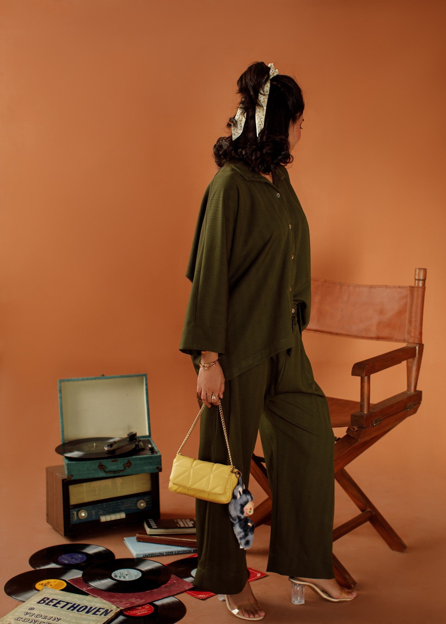 jersey knit Co Ord Sets in Olive green
