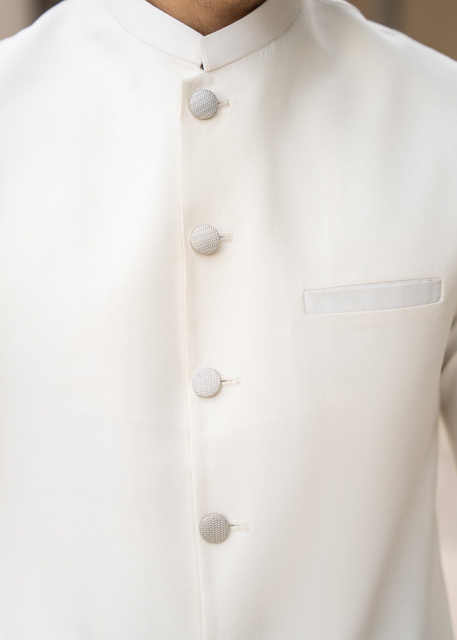 wash & wear Waistcoat in Cream by Buraq