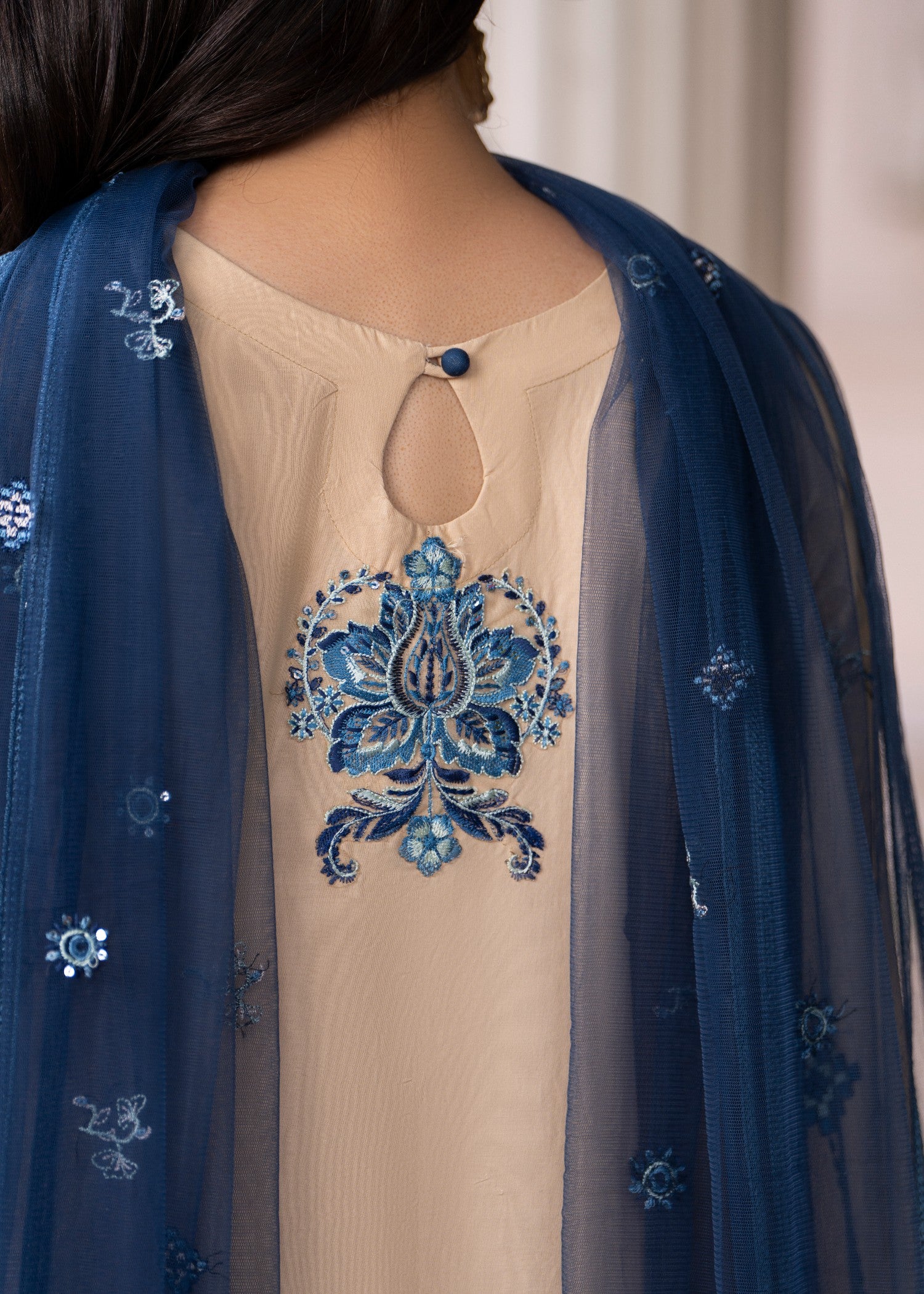cambric Kurta Set in Buttercream