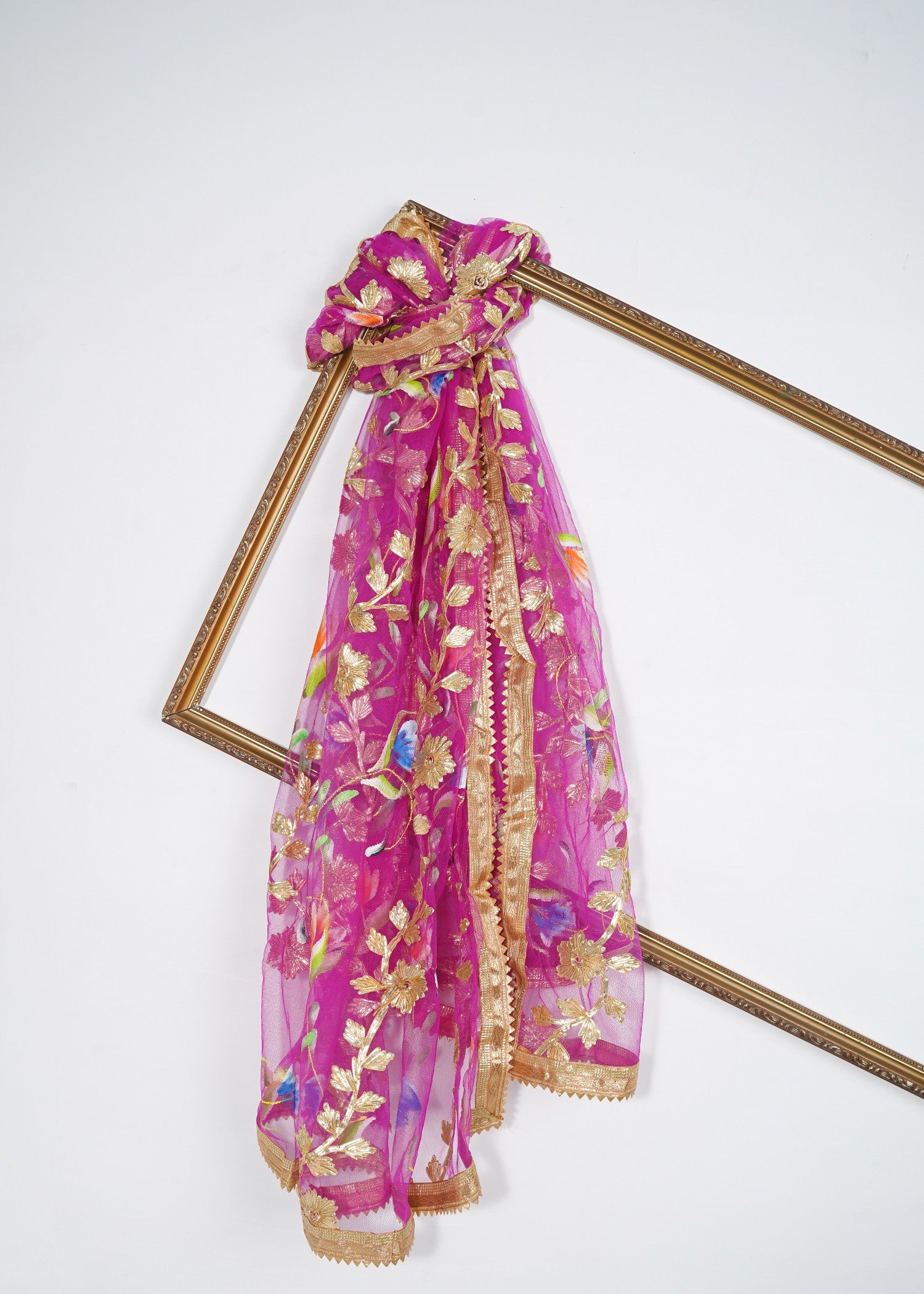 Dupatta in Shocking pink