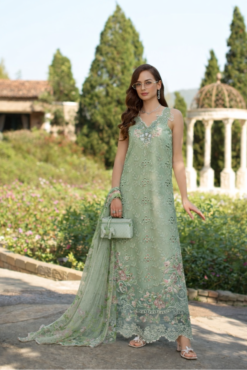 Luxury Eid Schiffli Laserkari Lawn – D7 - B - Florine
