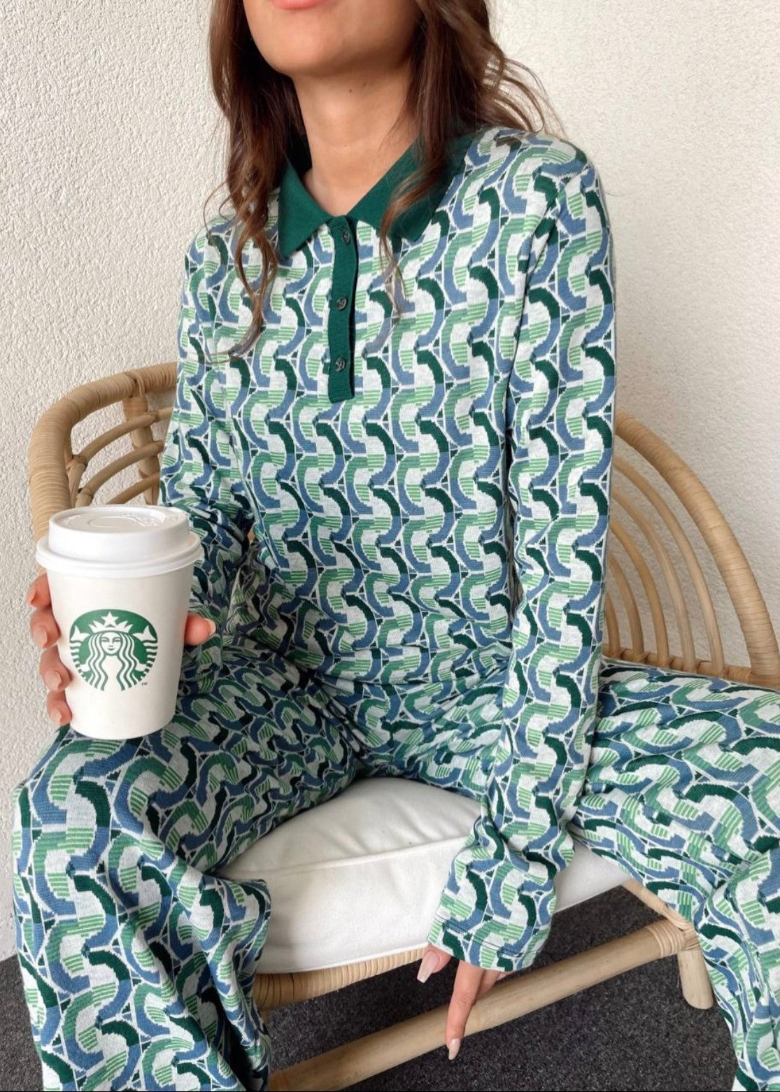 wool Co Ord Sets in Sea green