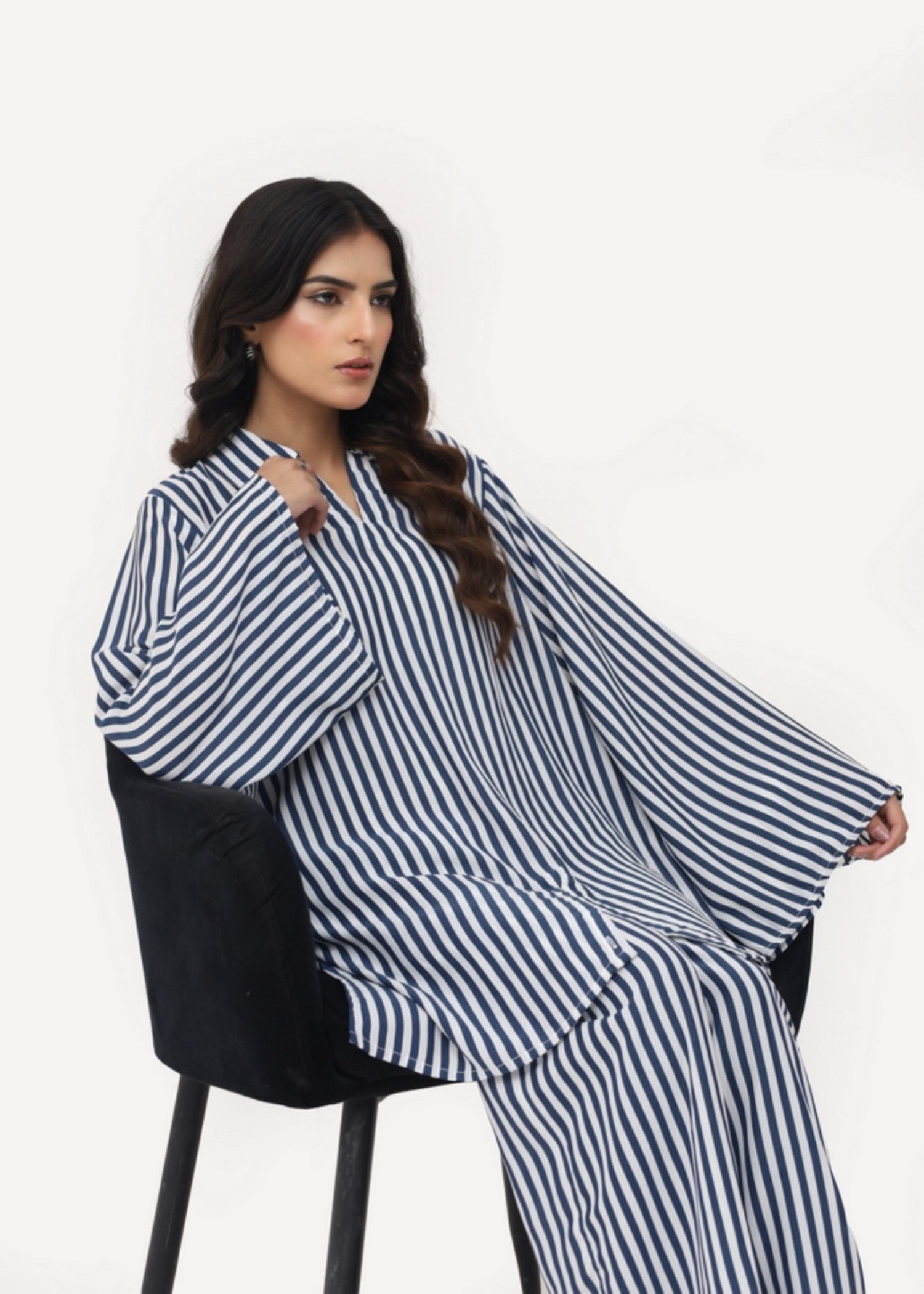 silk finish lawn Co Ord Sets in Navy blue
