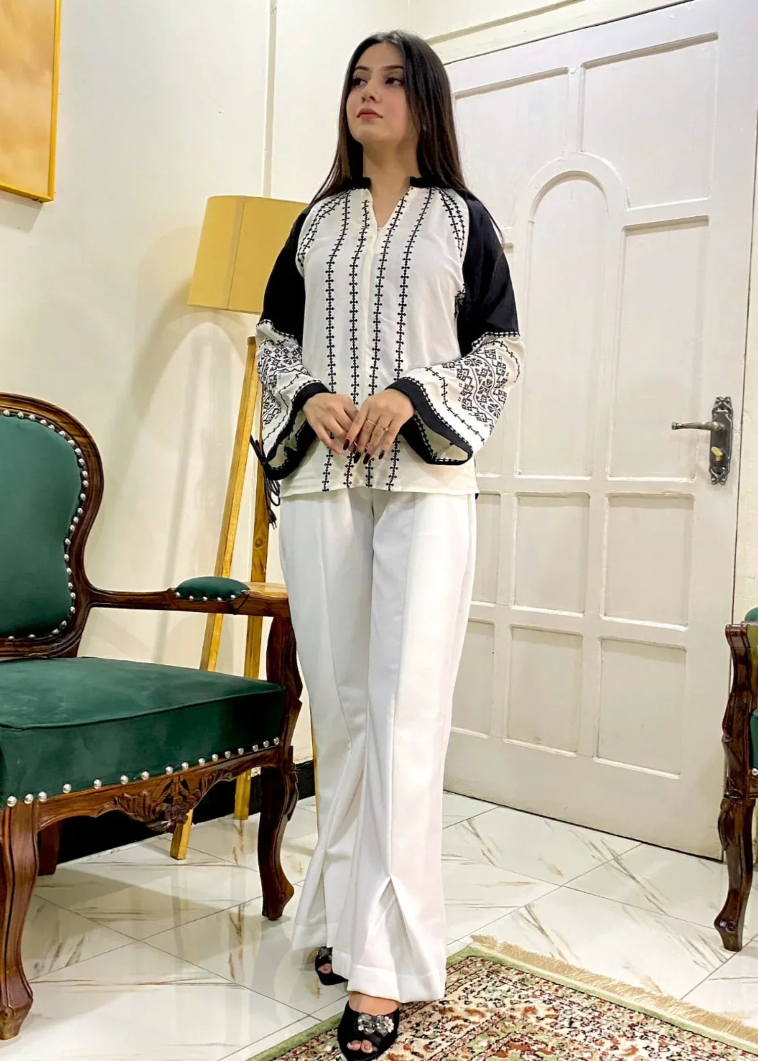 poly viscose Tunic in Ivory