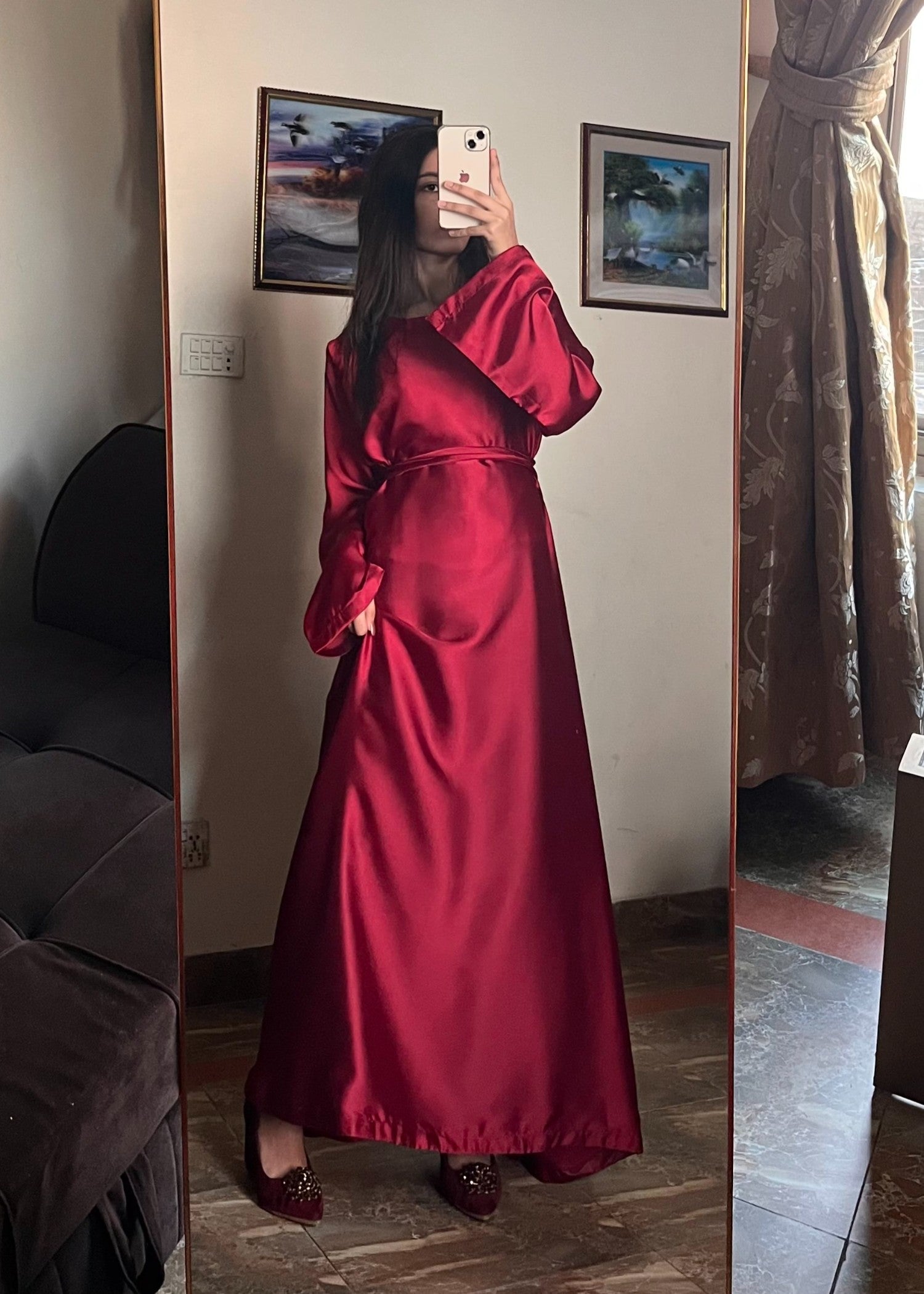 charmuse/shamooz Dress in Maroon