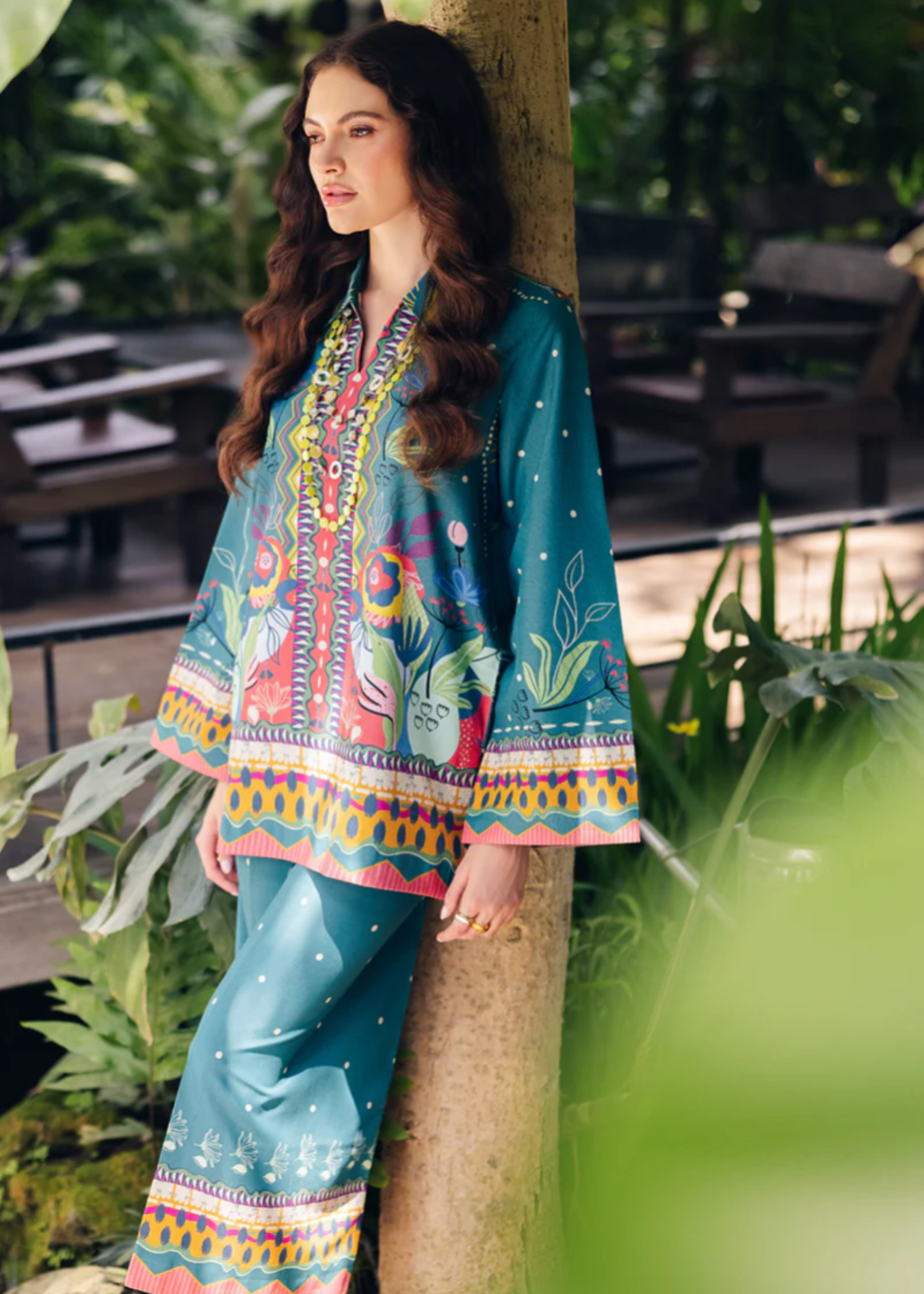 cotton silk Co Ord Sets in Teal