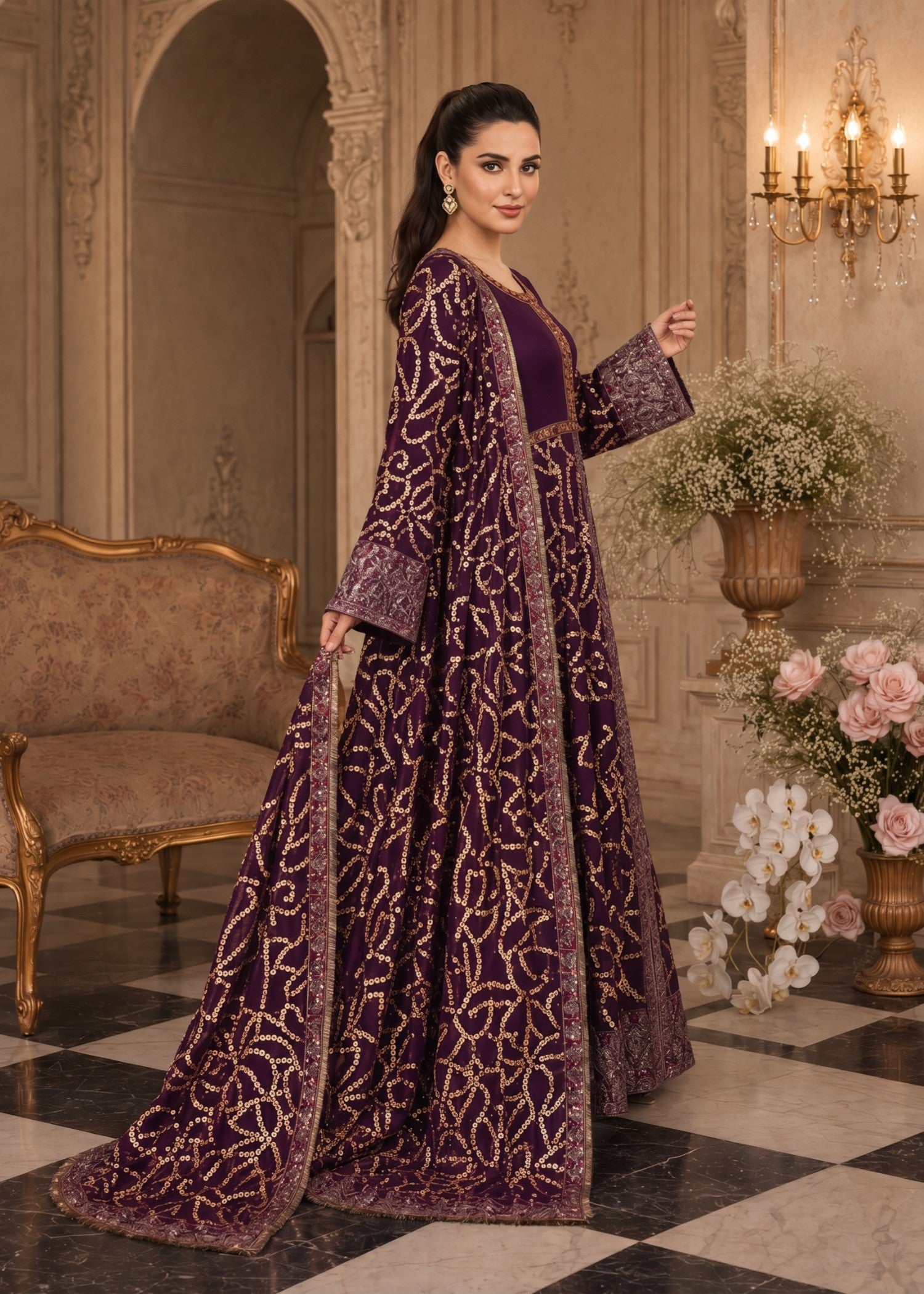 chiffon Maxi in Deep purple