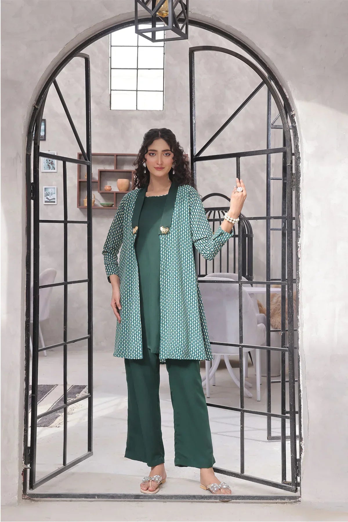 georgette Gown in Green