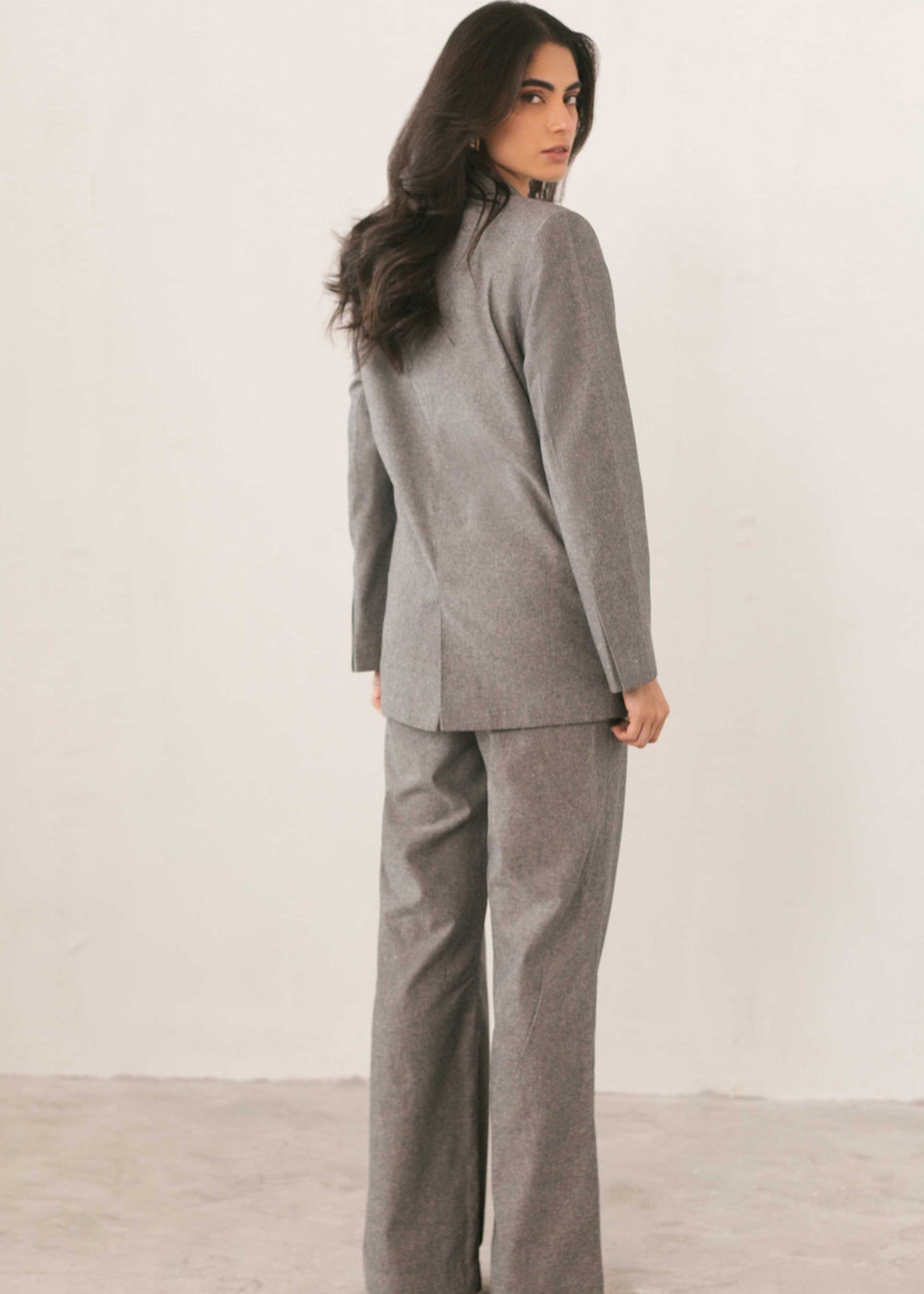 cotton linen Blazer in Grey