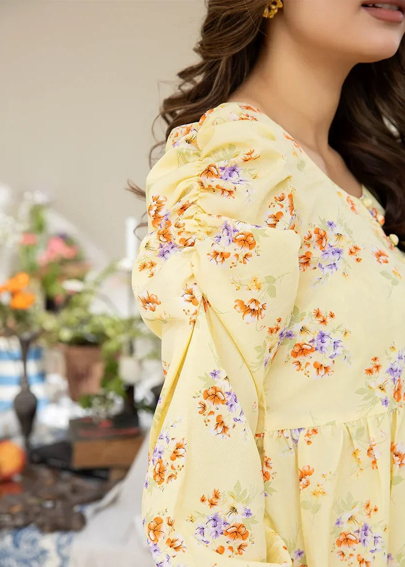 crepe Dress in Yellow
