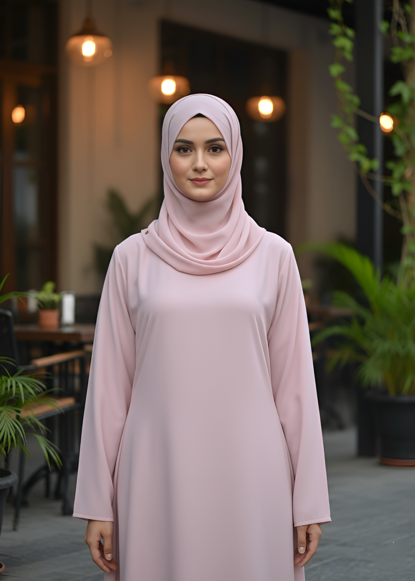 nidha Abaya in Pink