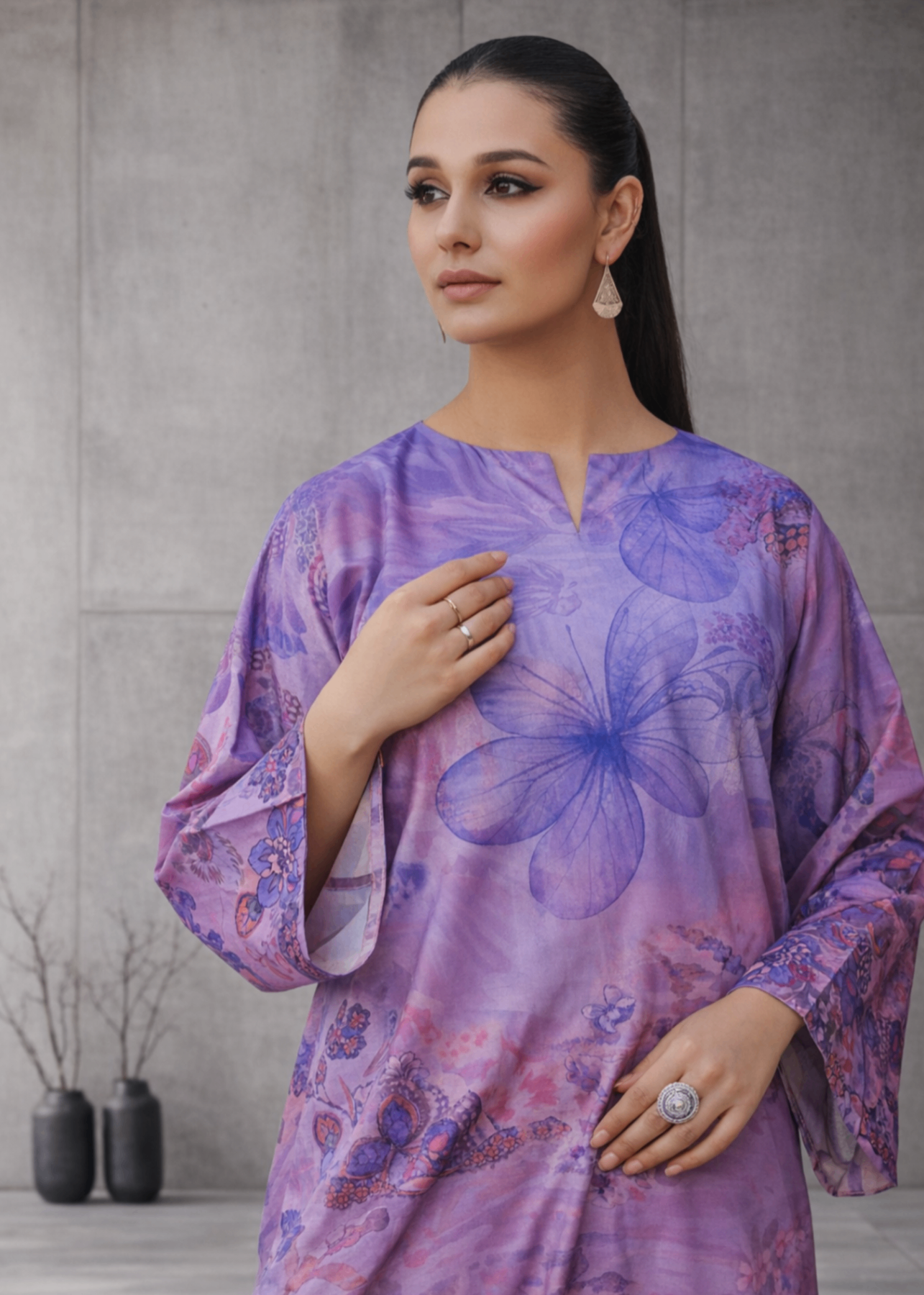 silk Co Ord Sets in Lilac, bright lavender