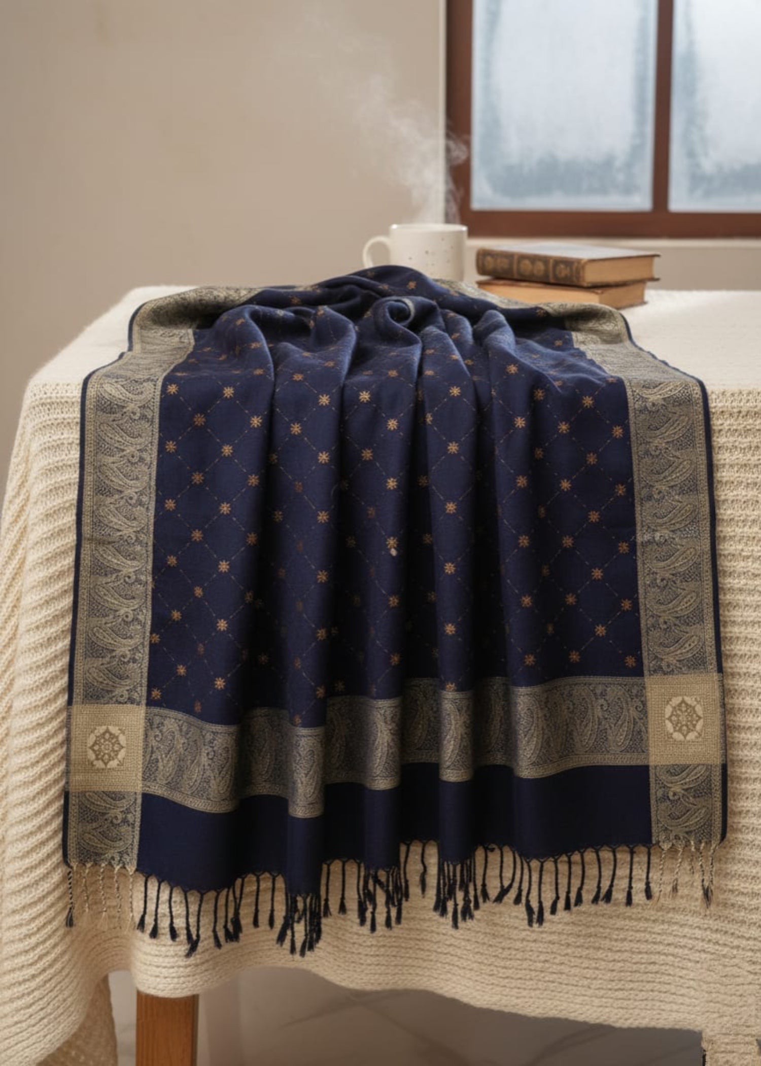 Shawl in Navy blue Color by - Trendy Women Shawl GSX9282