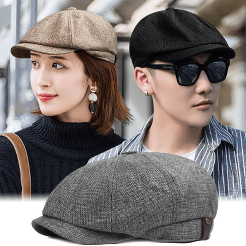 Octagonal Hat Men Spring and Summer Thin Linen Breathable Duck Tongue