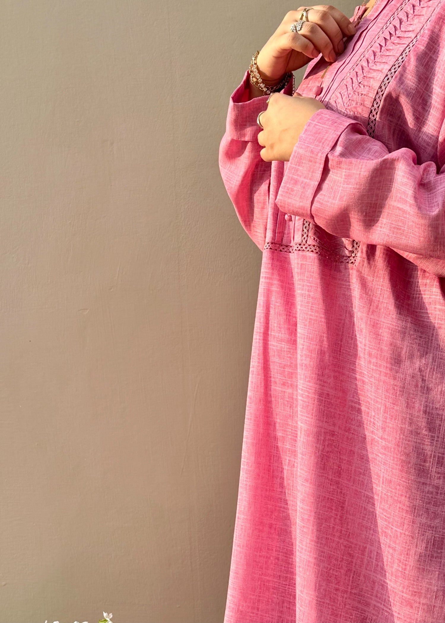 blended linen Co Ord Sets in Pink