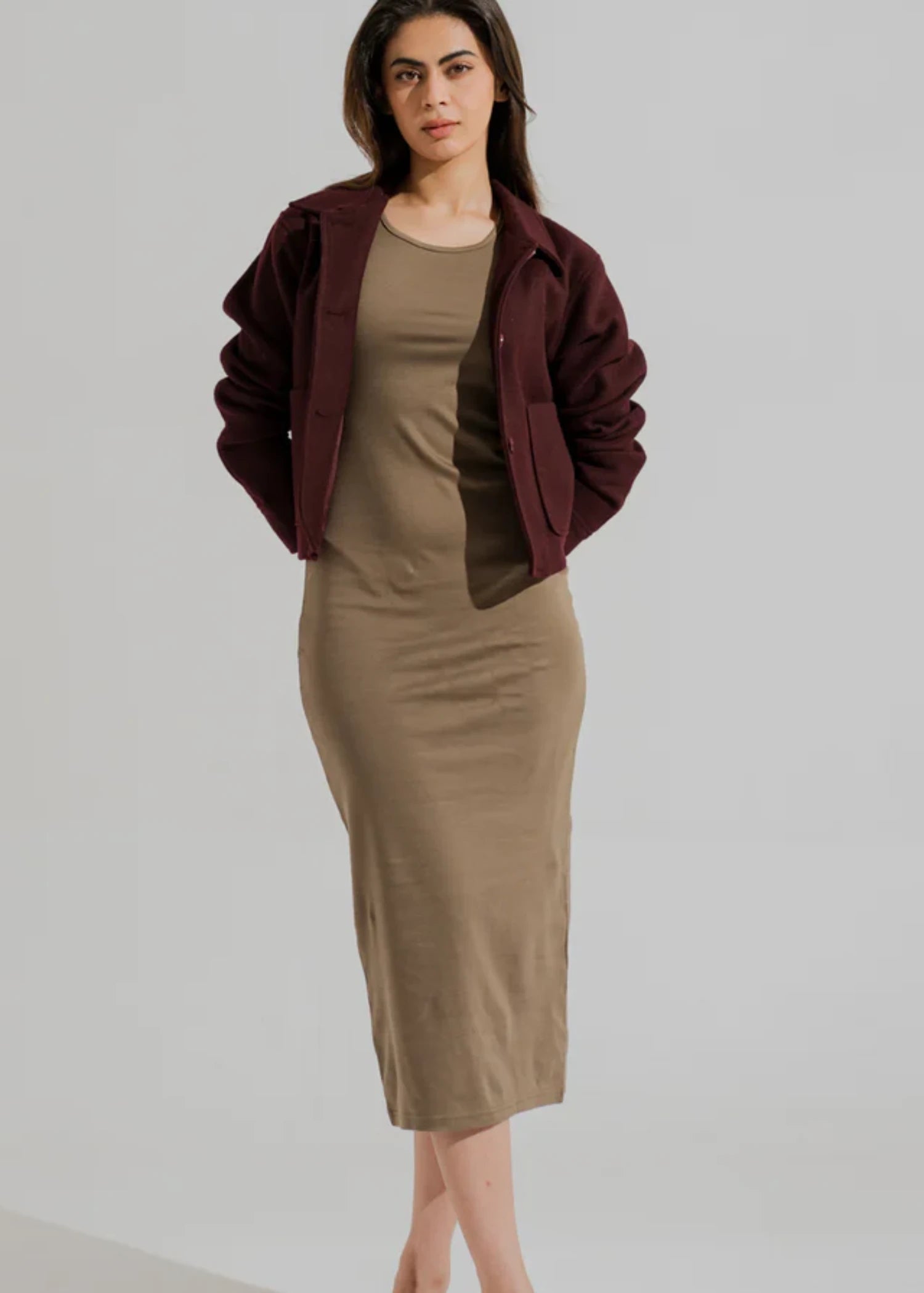 cotton Dress in Olive green