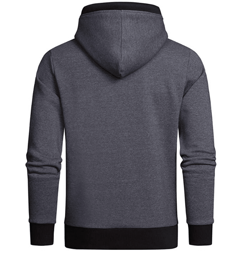 Solid Color plus Fleece Hooded Sweater Loose Men'S Clothing
