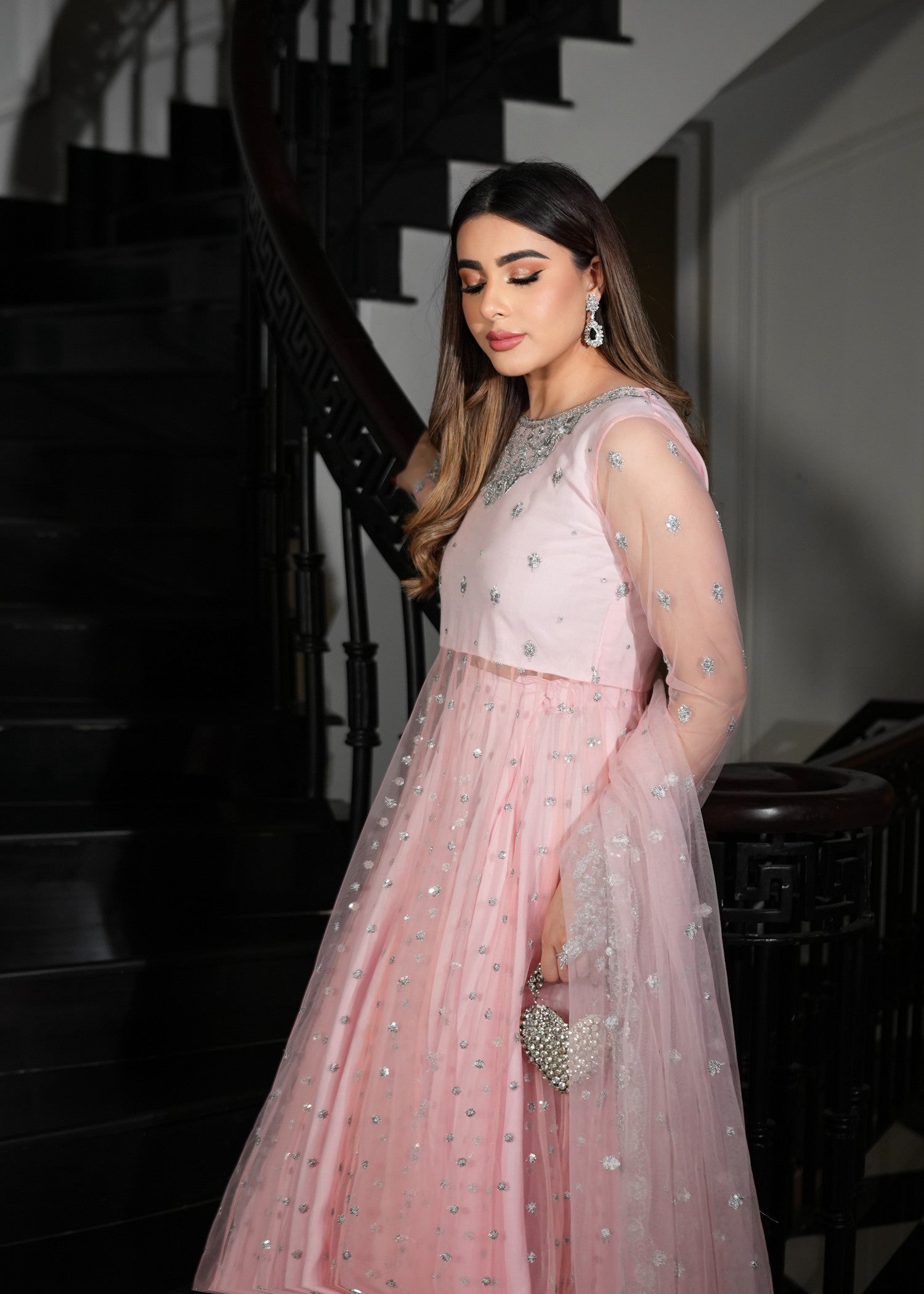 net Pishwas in Pink