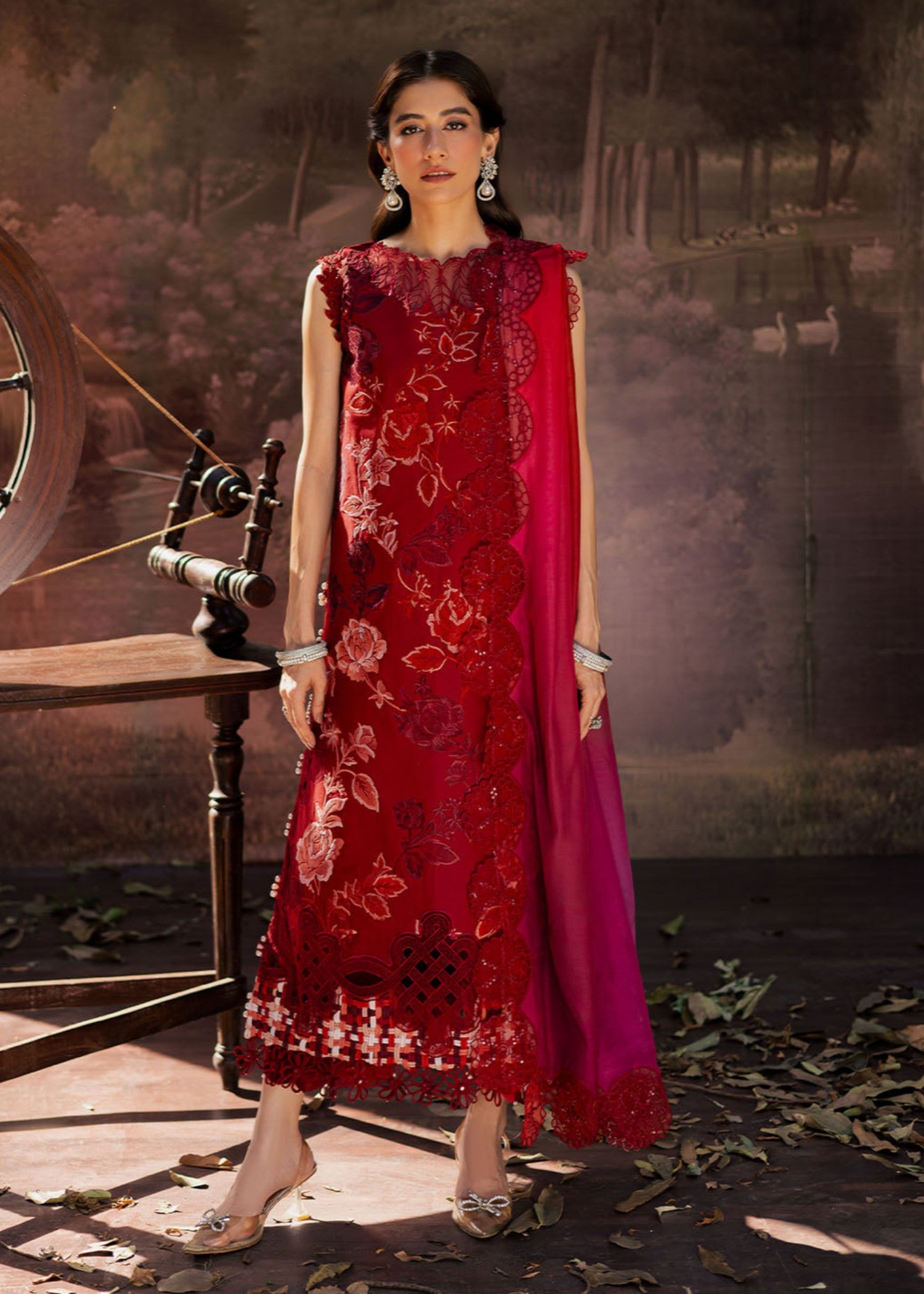 lawn Unstitched in Venetian red