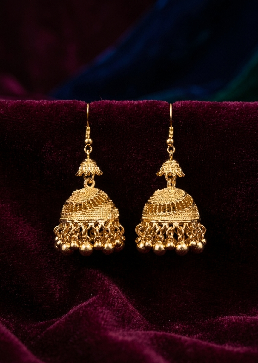 Earrings in Gold Color by - Trendy Women Earrings CTB5967