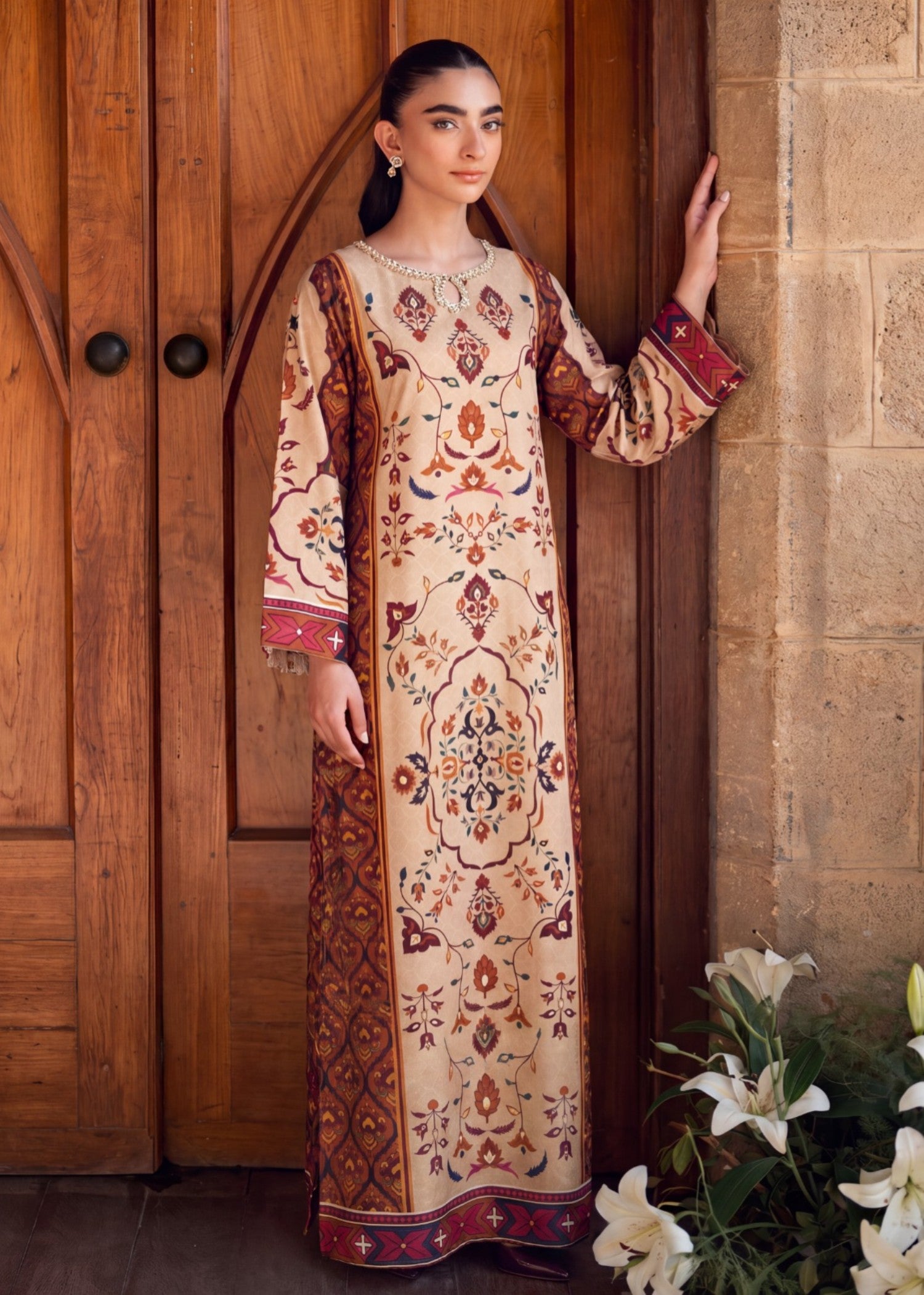 lawn Kaftan in Multi