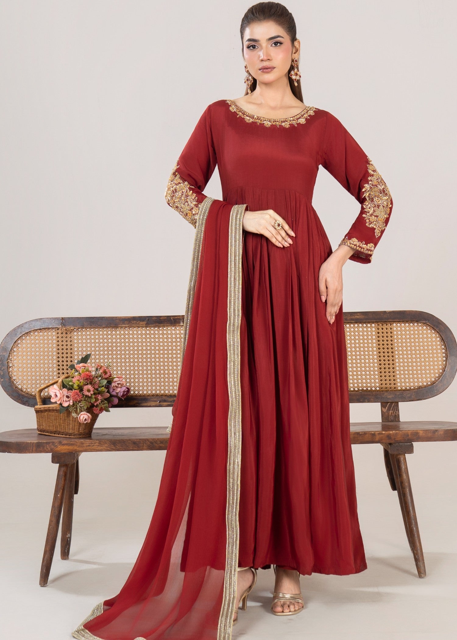 silk grip Maxi in Maroon