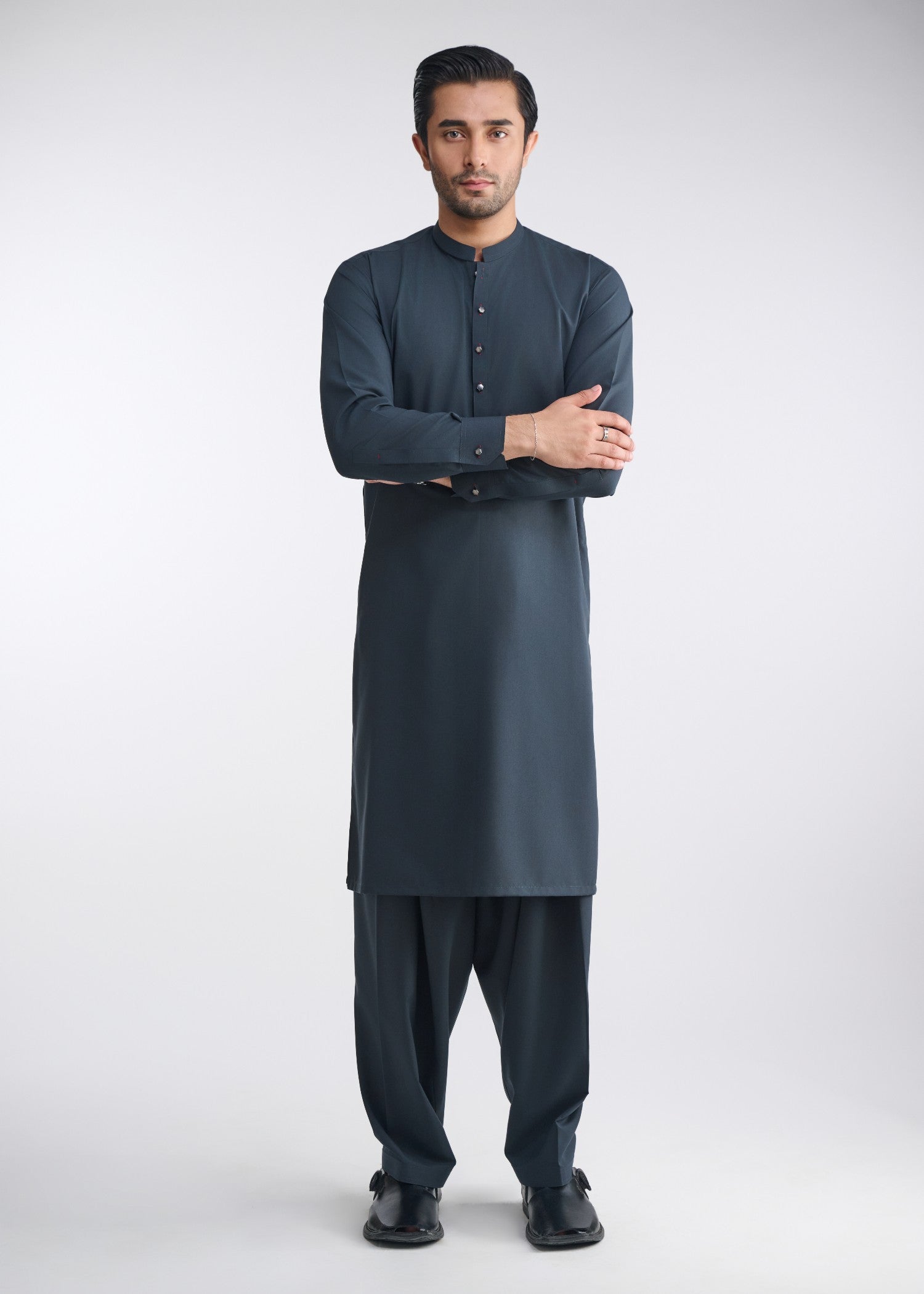 cotton Shalwar Kameez in Aegean blue