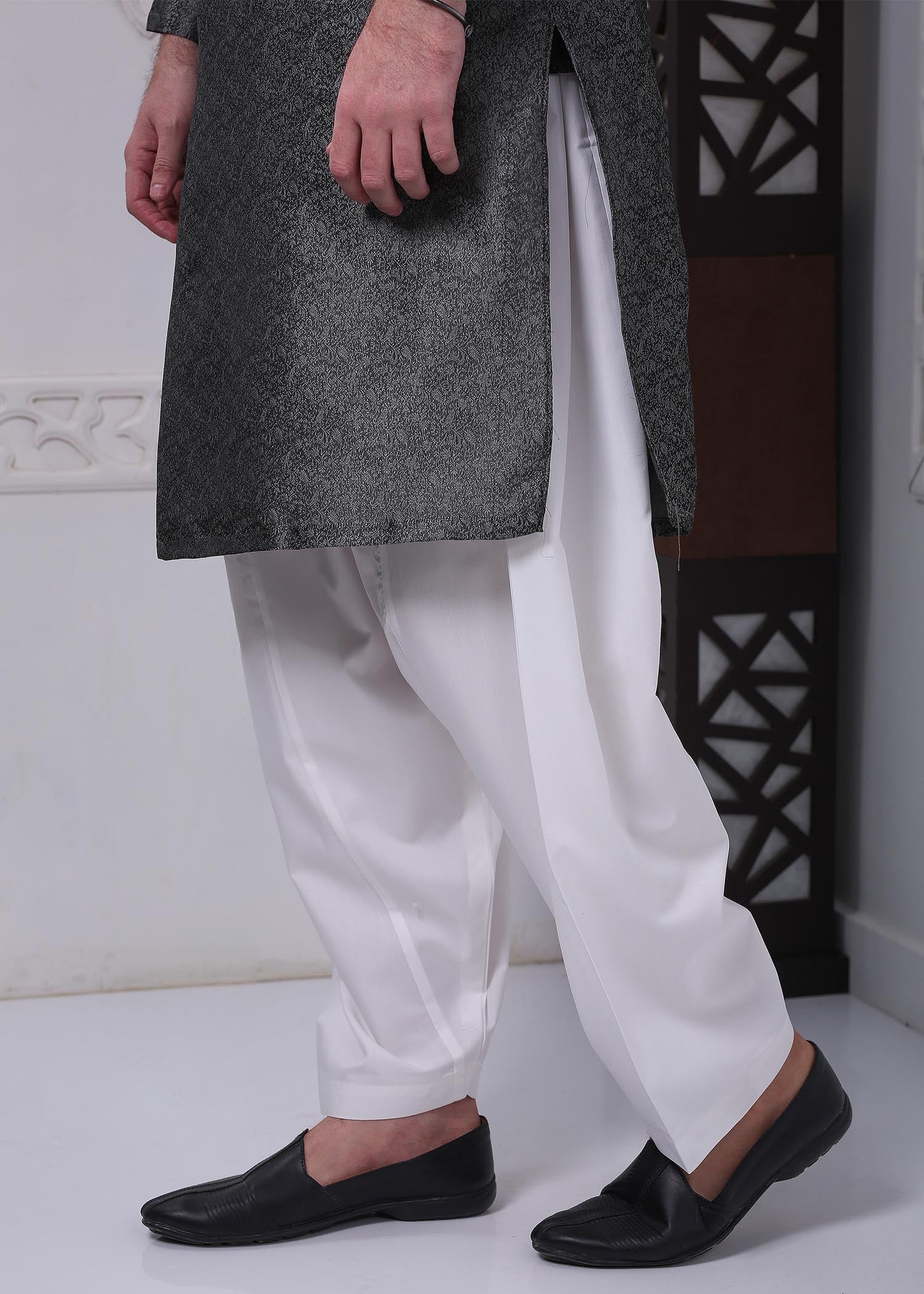 cotton silk Shalwar in Off-white by Real Image Clothing