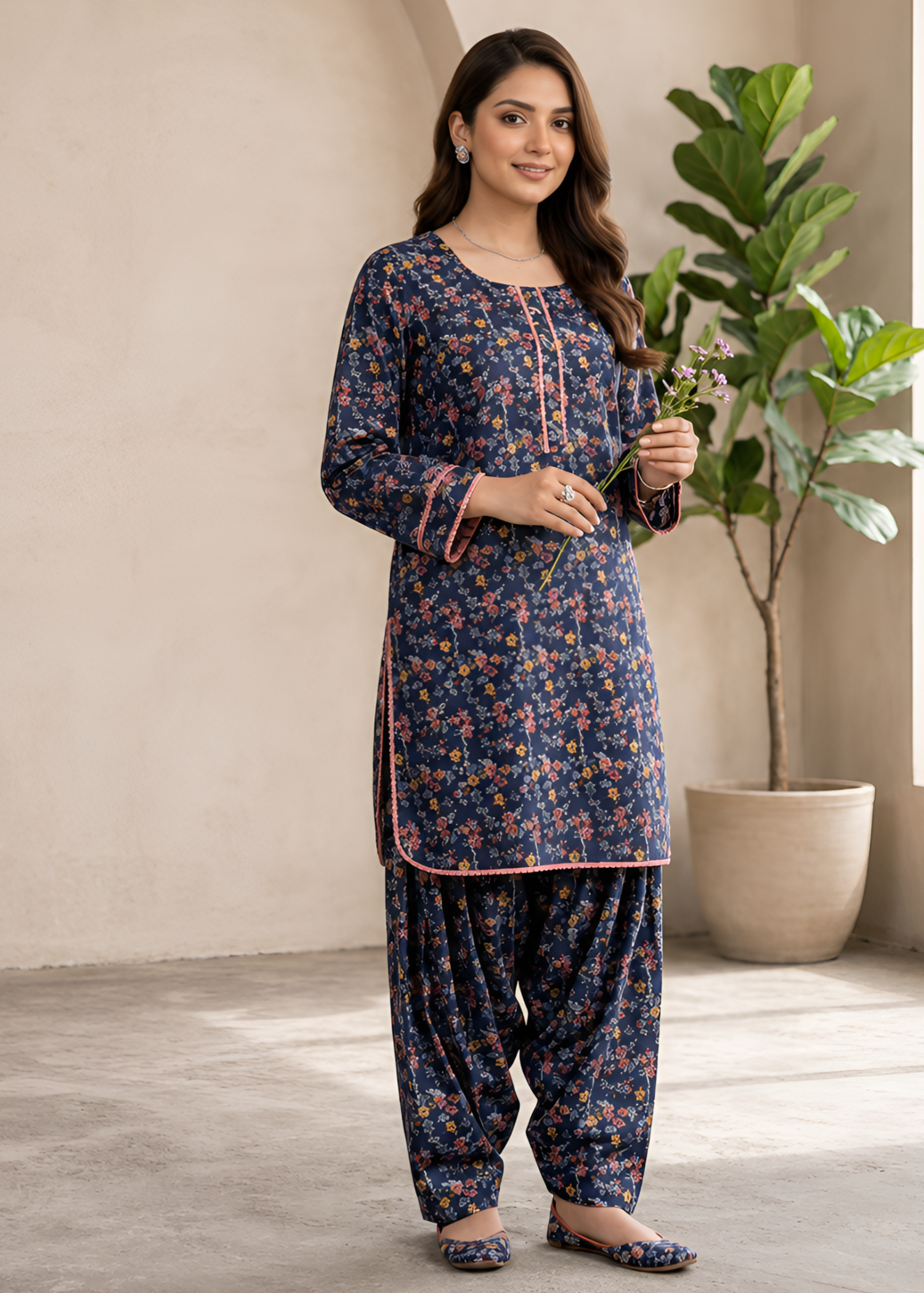 cotton Co Ord Sets in Navy blue