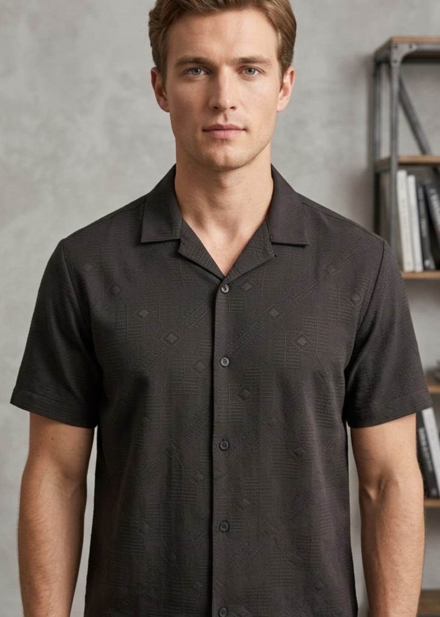 cotton Casual Shirt in Brown