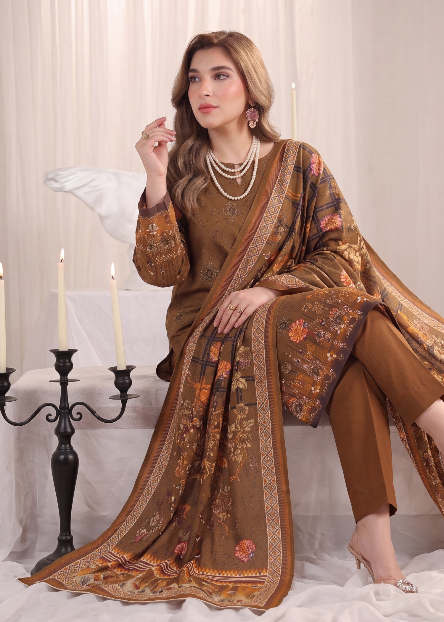 wool Unstitched in Chocolate brown