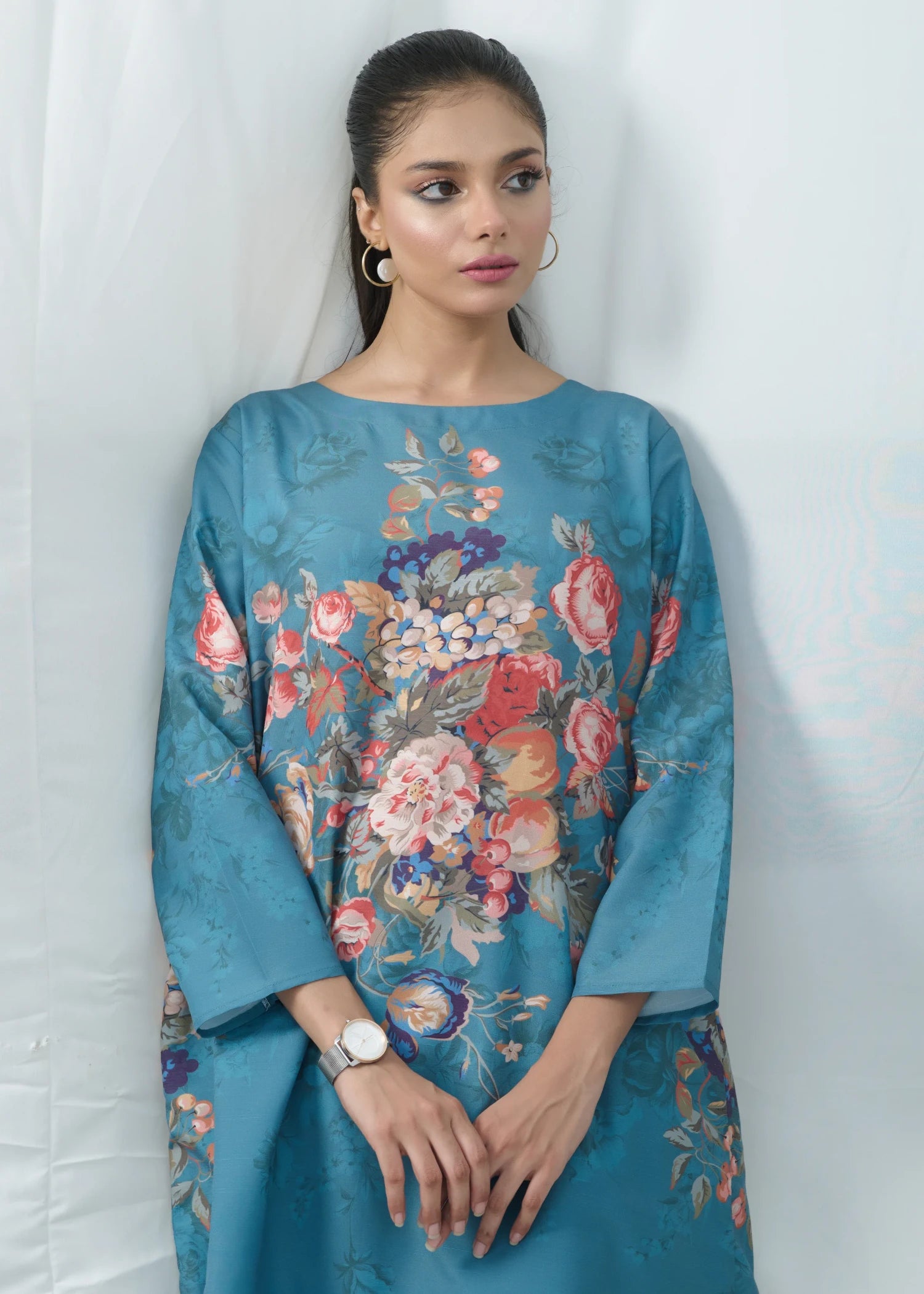 raw silk Co Ord Sets in Teal