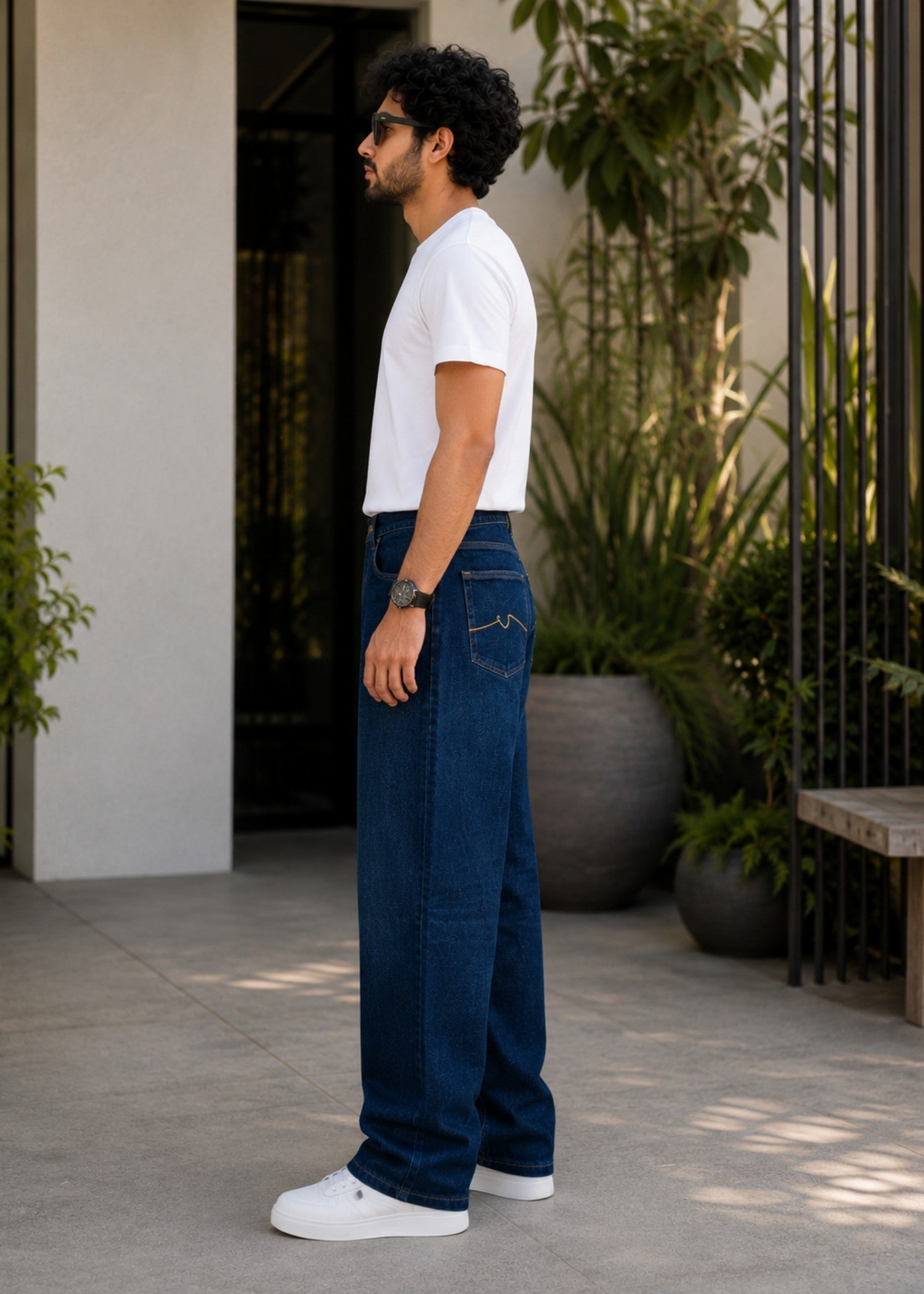 cotton Jeans in Dark blue