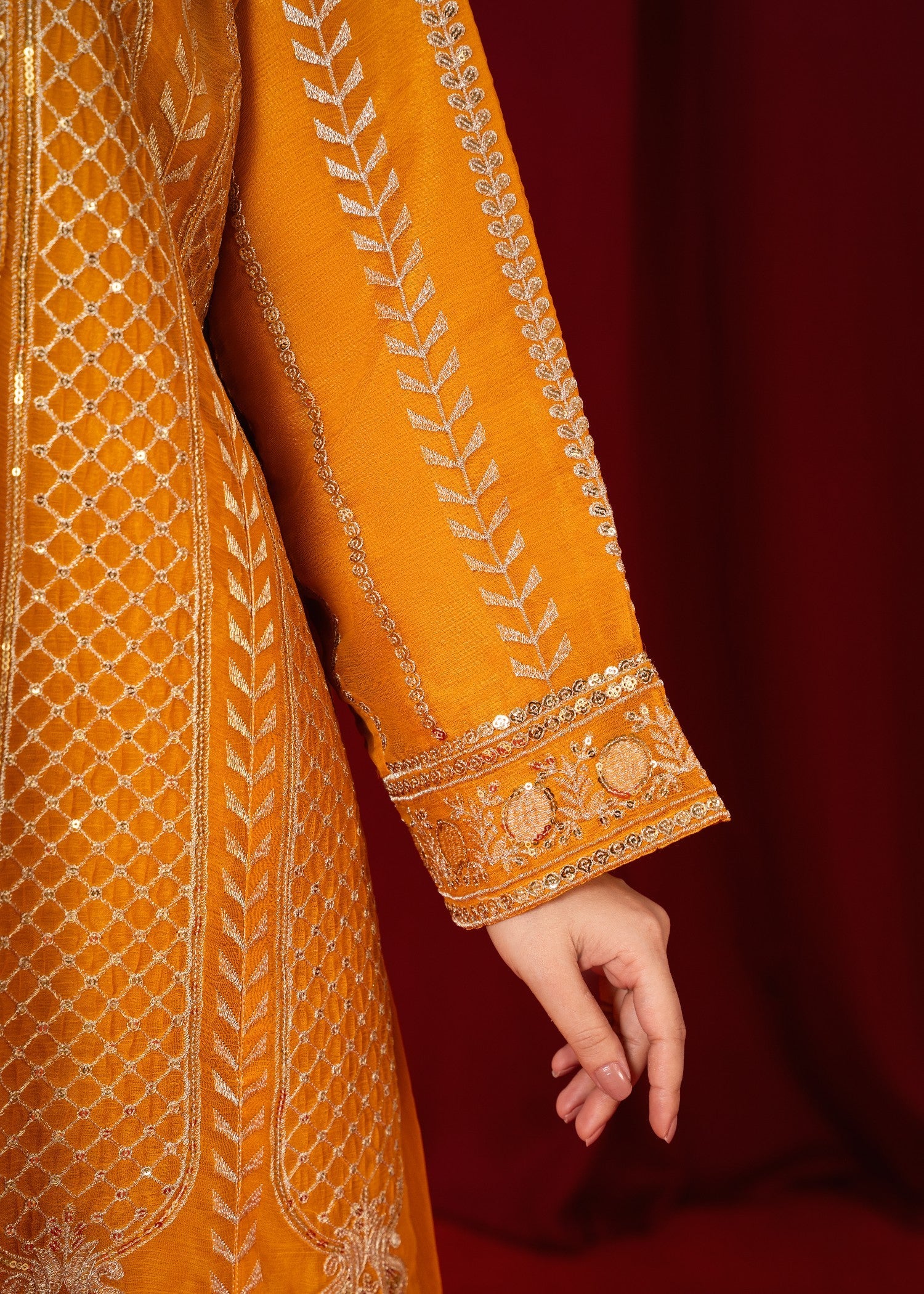 chiffon Gharara in Orange