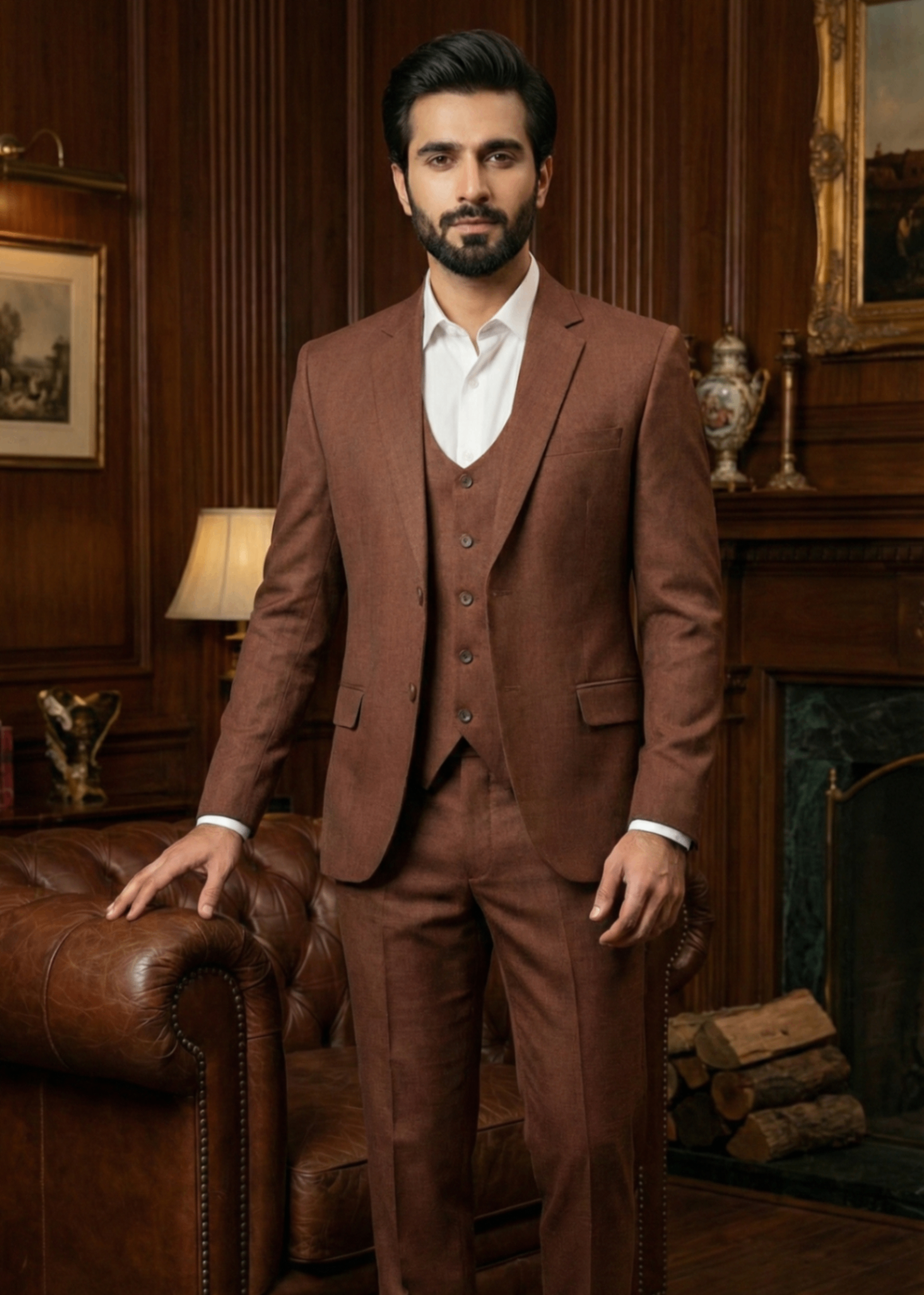 tropical Suits in Russet brown