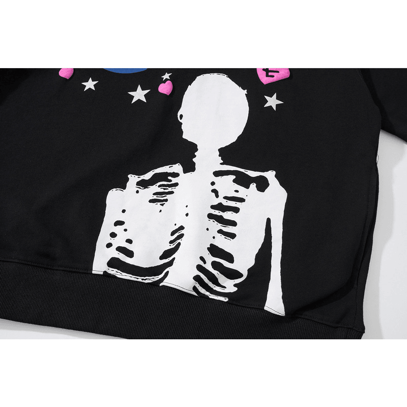 Wind Foam Print Ins American Hooded Sweater Men