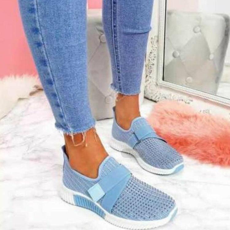 Soft-soled Rhinestone Foreign Trade Large Size Casual Sports Shoes