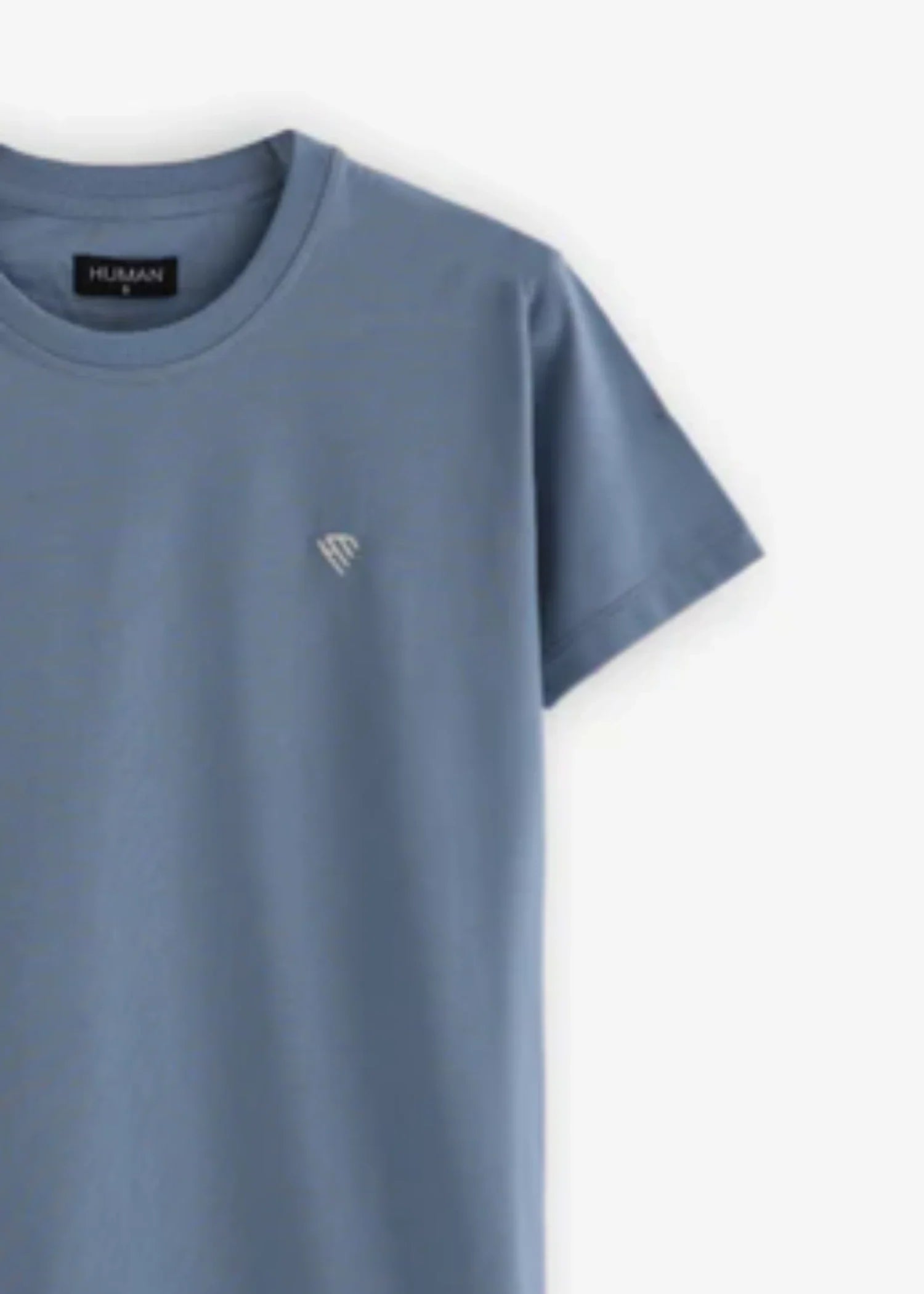 cotton T Shirt in Steel blue