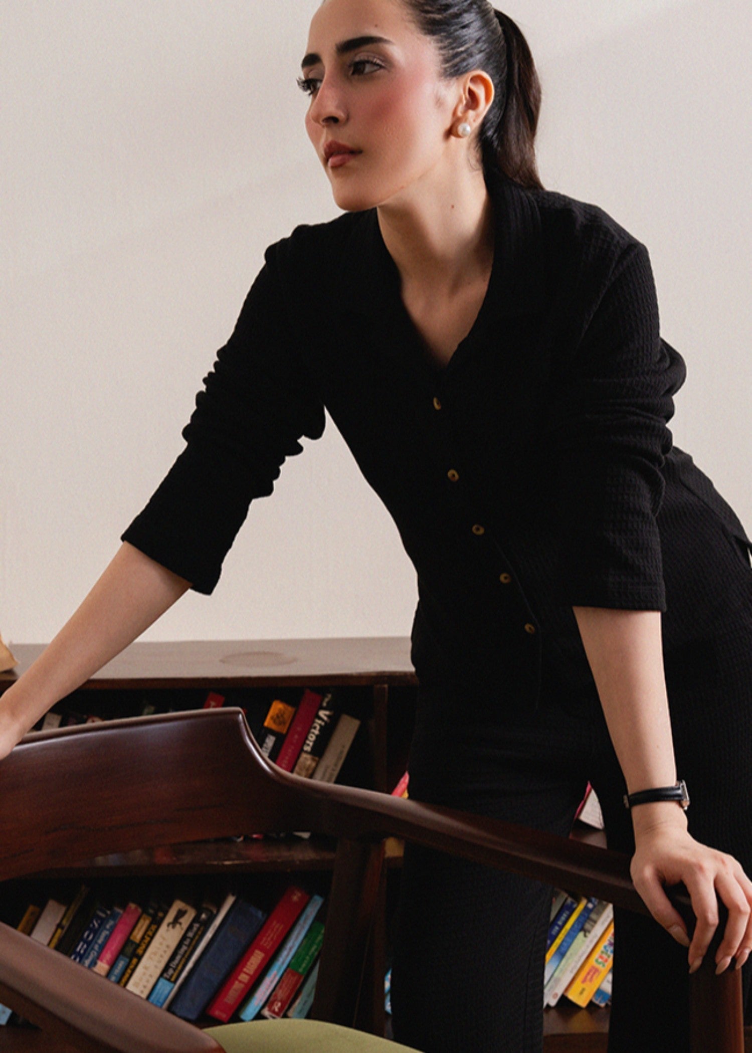 linen Trousers in Black